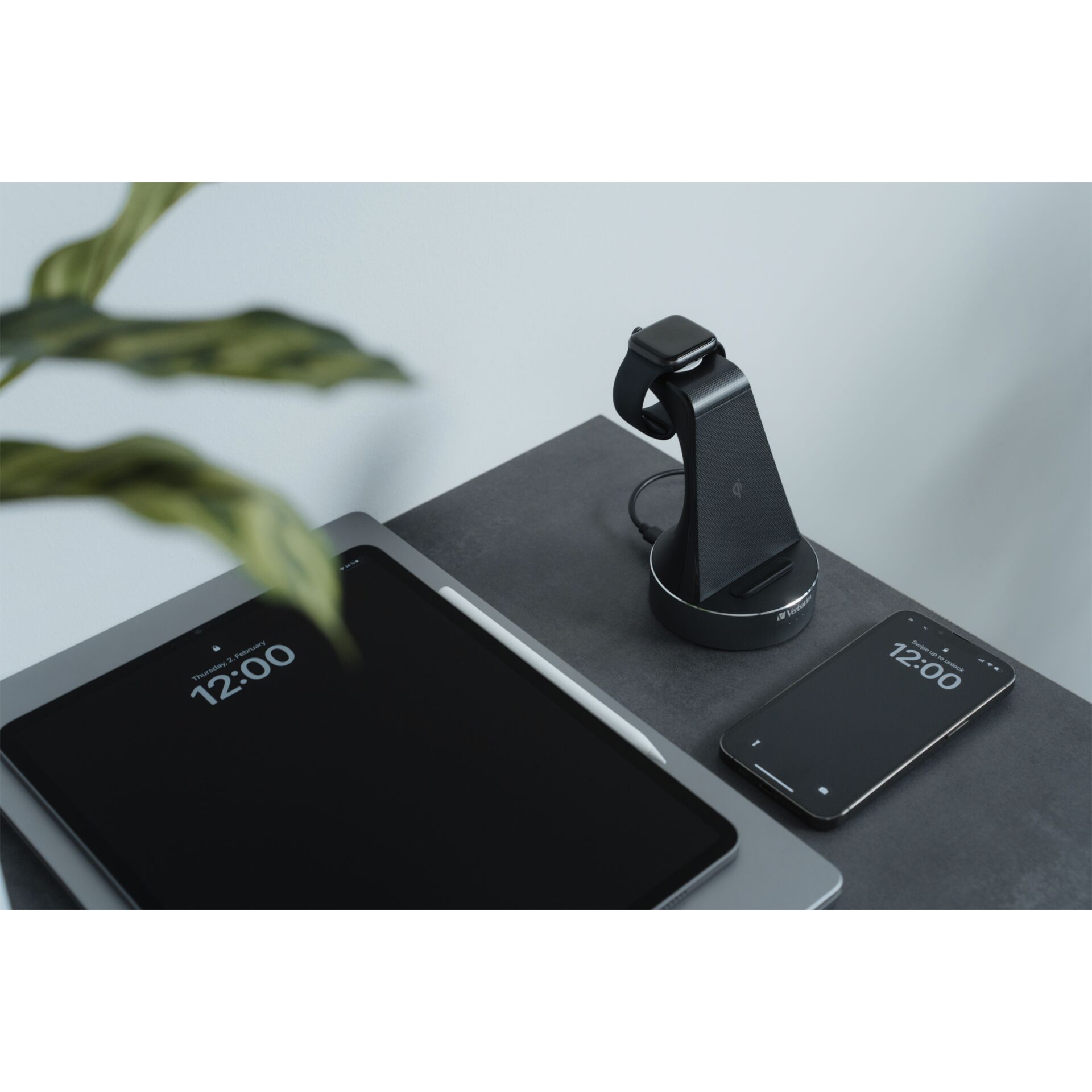 Verbatim WCS-02 Aluminium 3-in-1 Qi Wireless+Apple Watch Cha