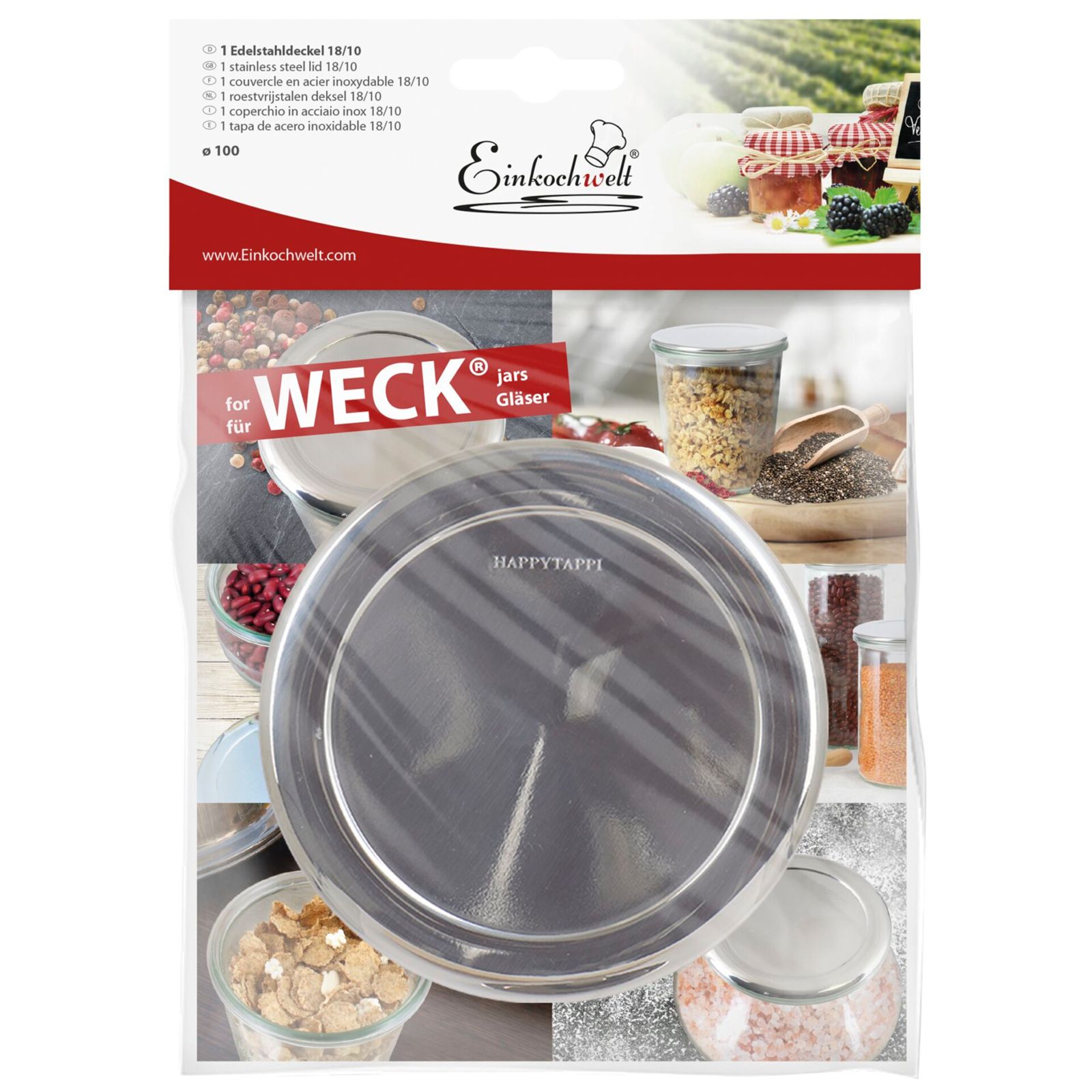 WECK coperchio 100mm inox