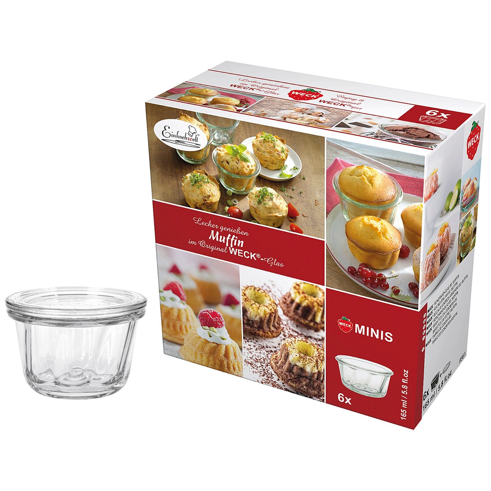 WECK Round Rim Jar Muffin 165ml Set of 6