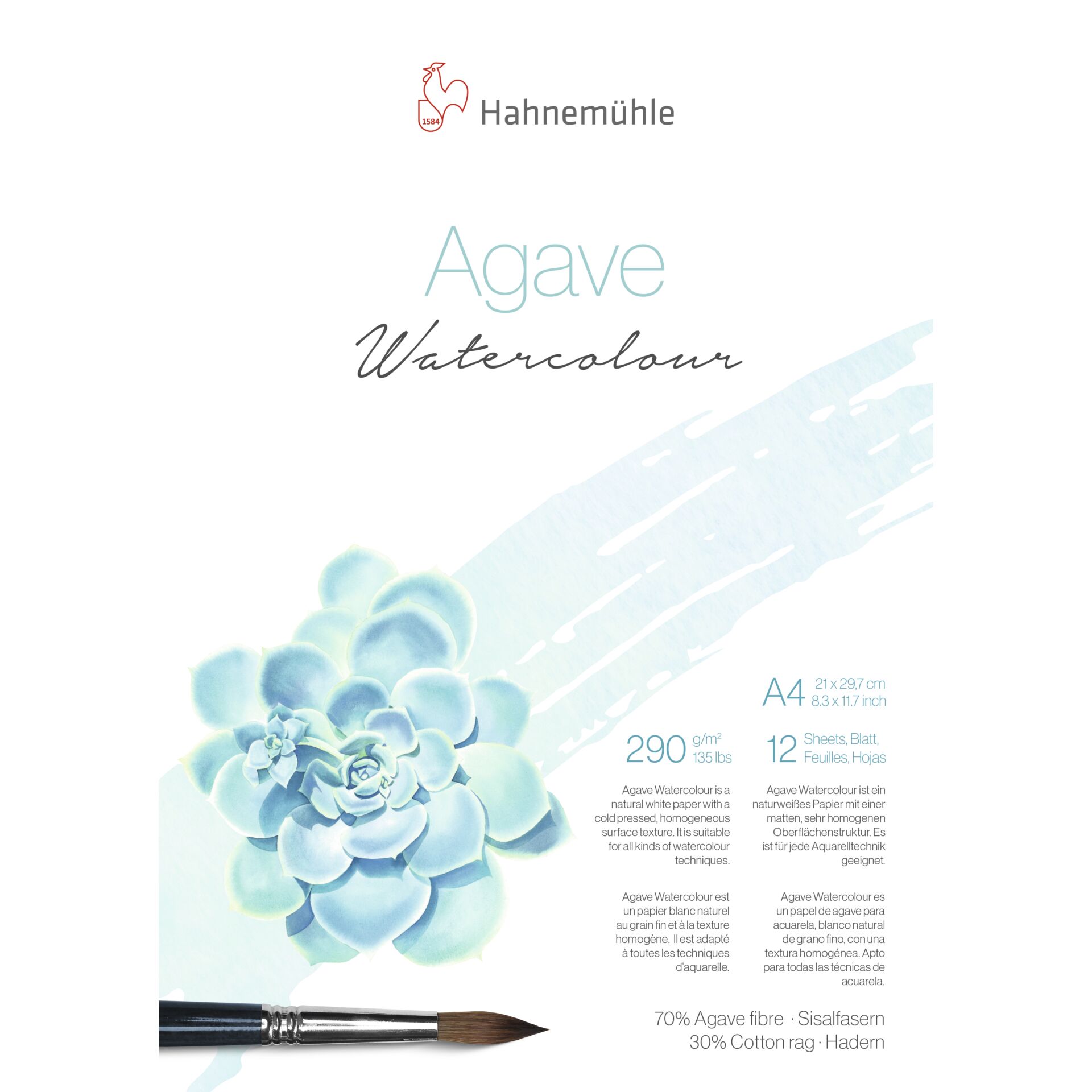 Hahnemühle Agave acquerelli A 4 12 fogli 290 g