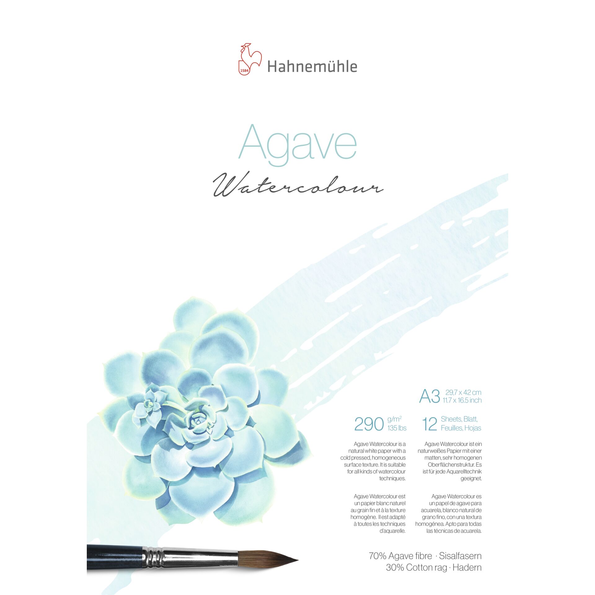 Hahnemühle Agave acquerelli A 3 12 fogli 290 g