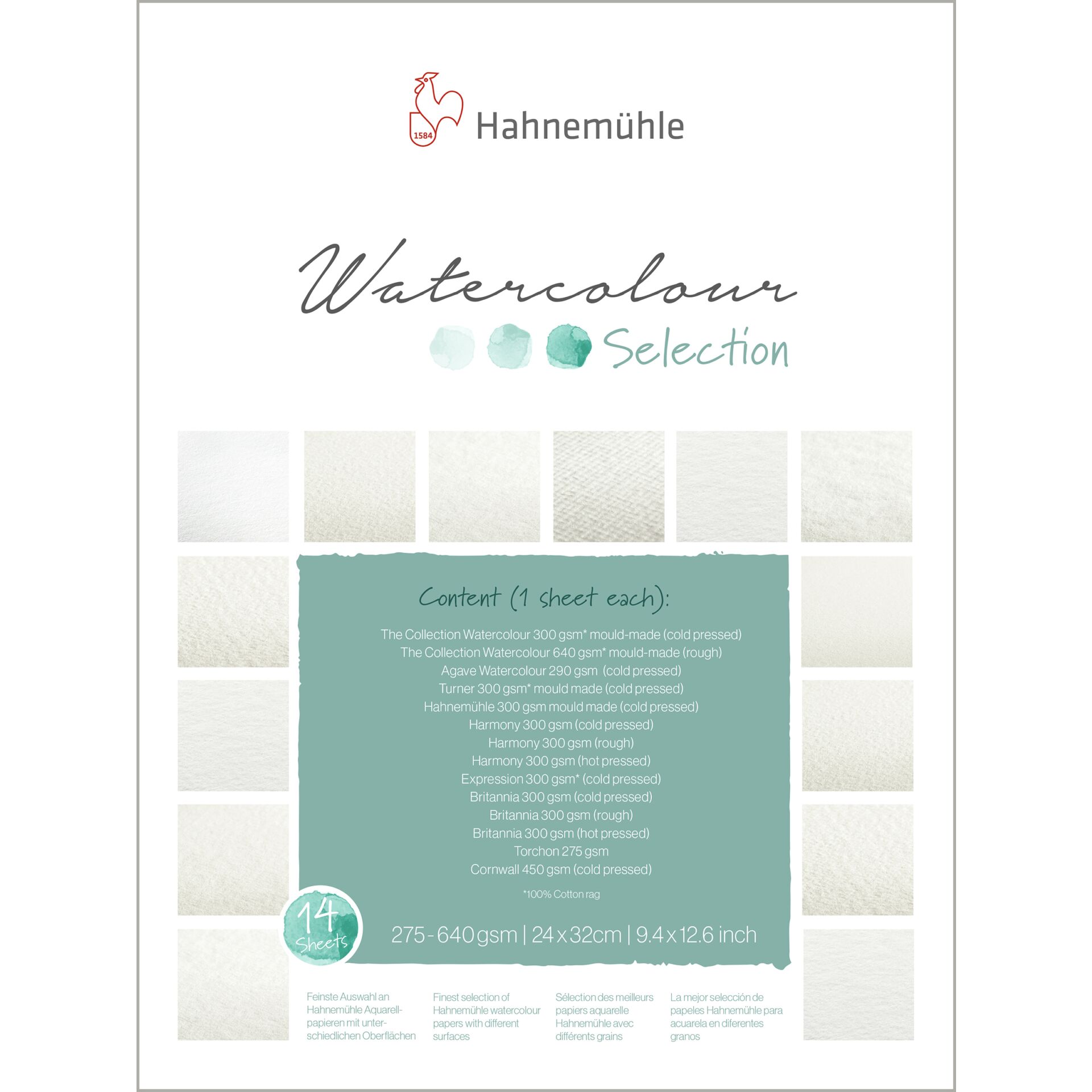 Hahnemühle Aquarell Selection Pad 24 x 32 cm 14 fogli