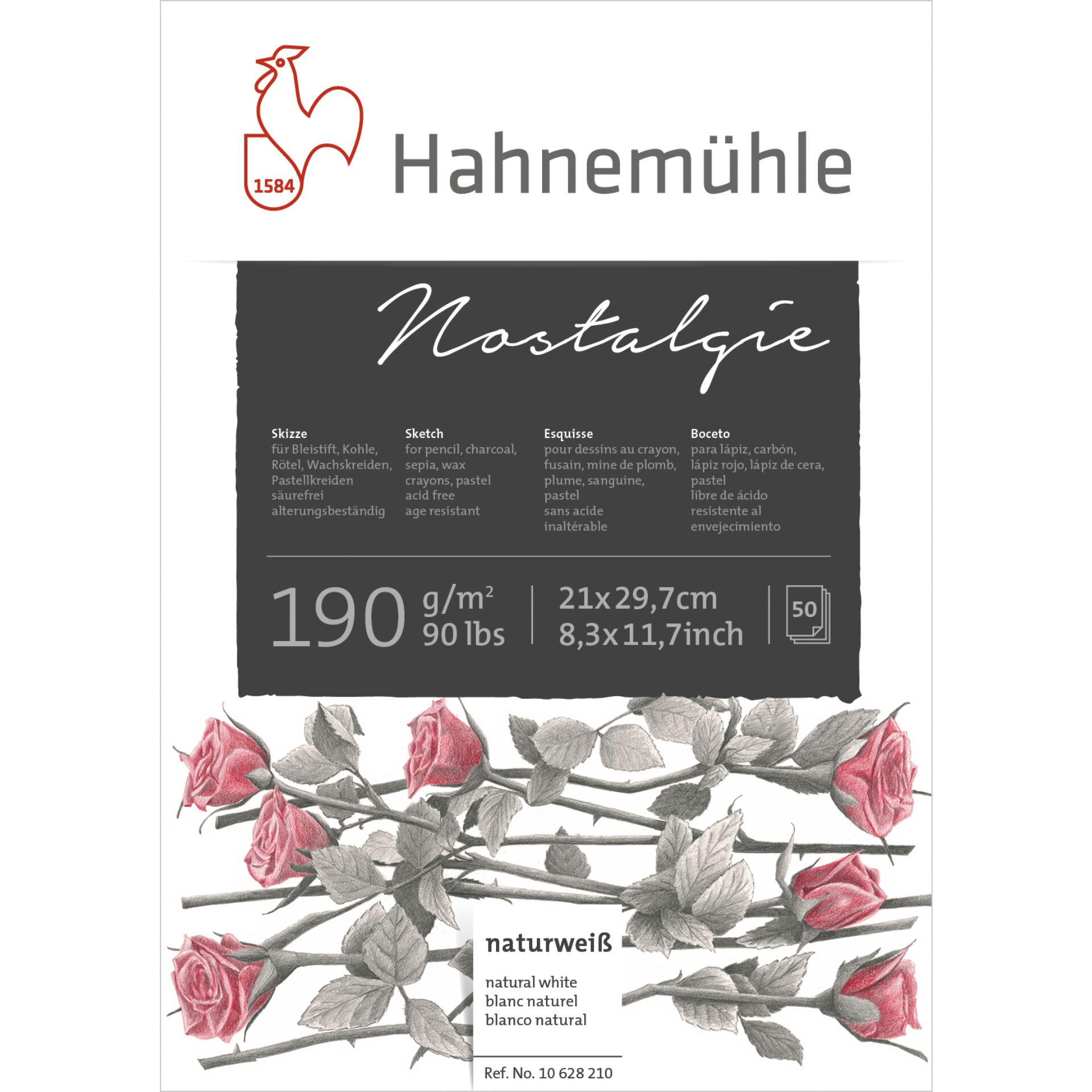 Hahnemühle quaderno schizzi Nostalgie A 4 50 fogli 190 g