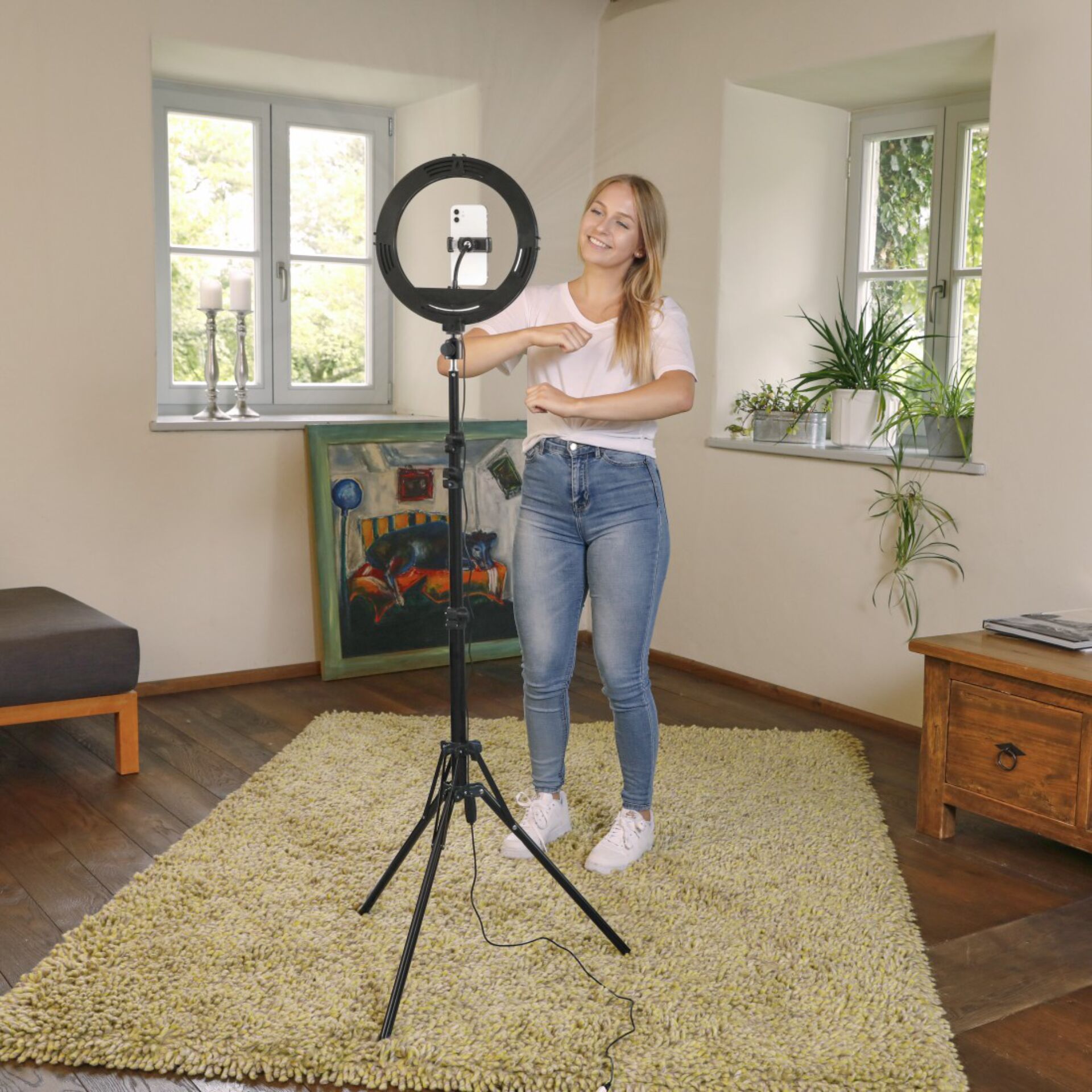 Hama SpotLight Steady 120 II LED-Ringleuchte f. Smartphone