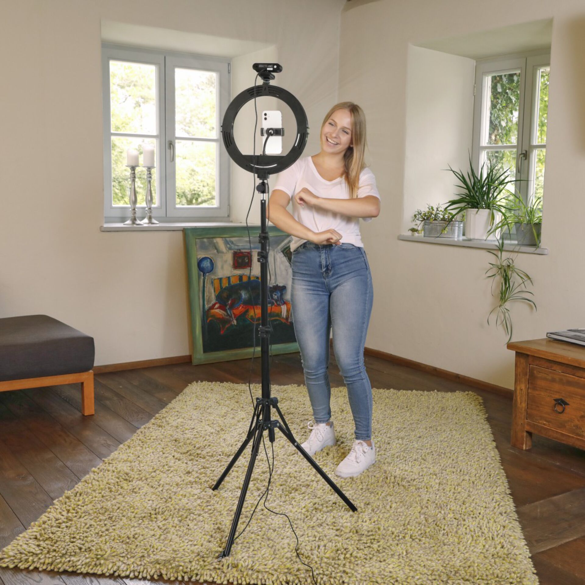 Hama SpotLight Steady 120 II LED-Ringleuchte f. Smartphone
