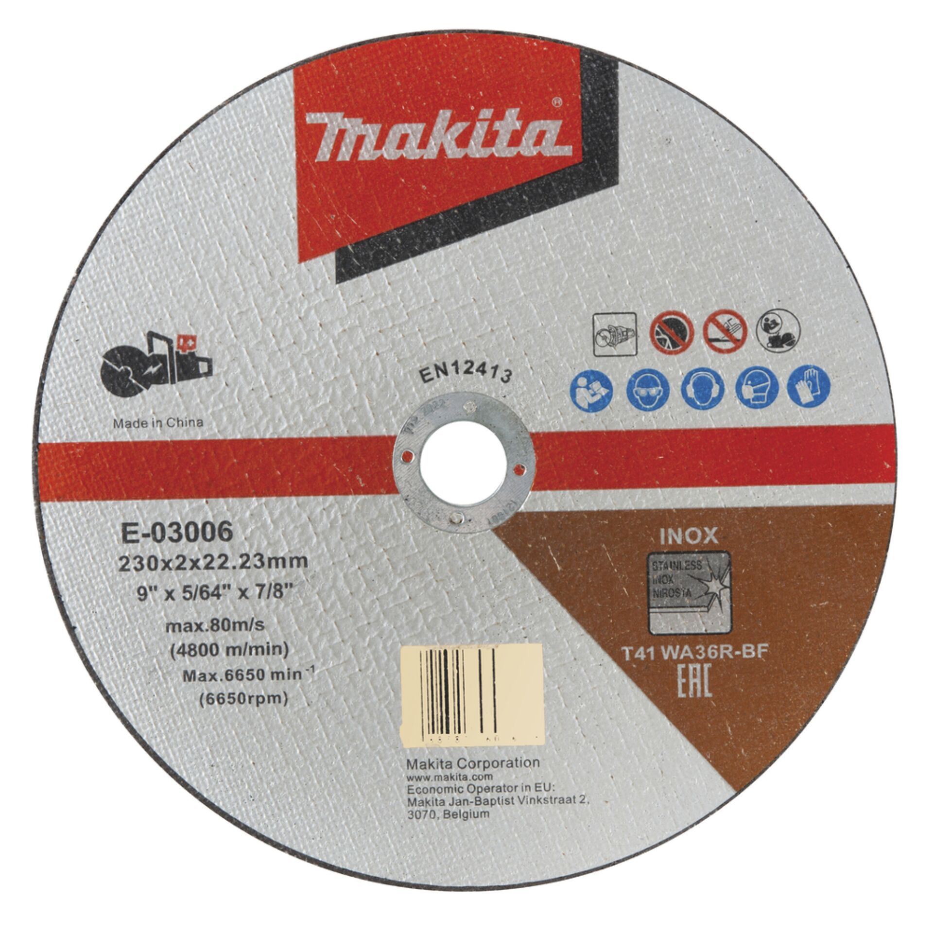 Makita E-03006 disco da taglio 230x1,9mm INOX