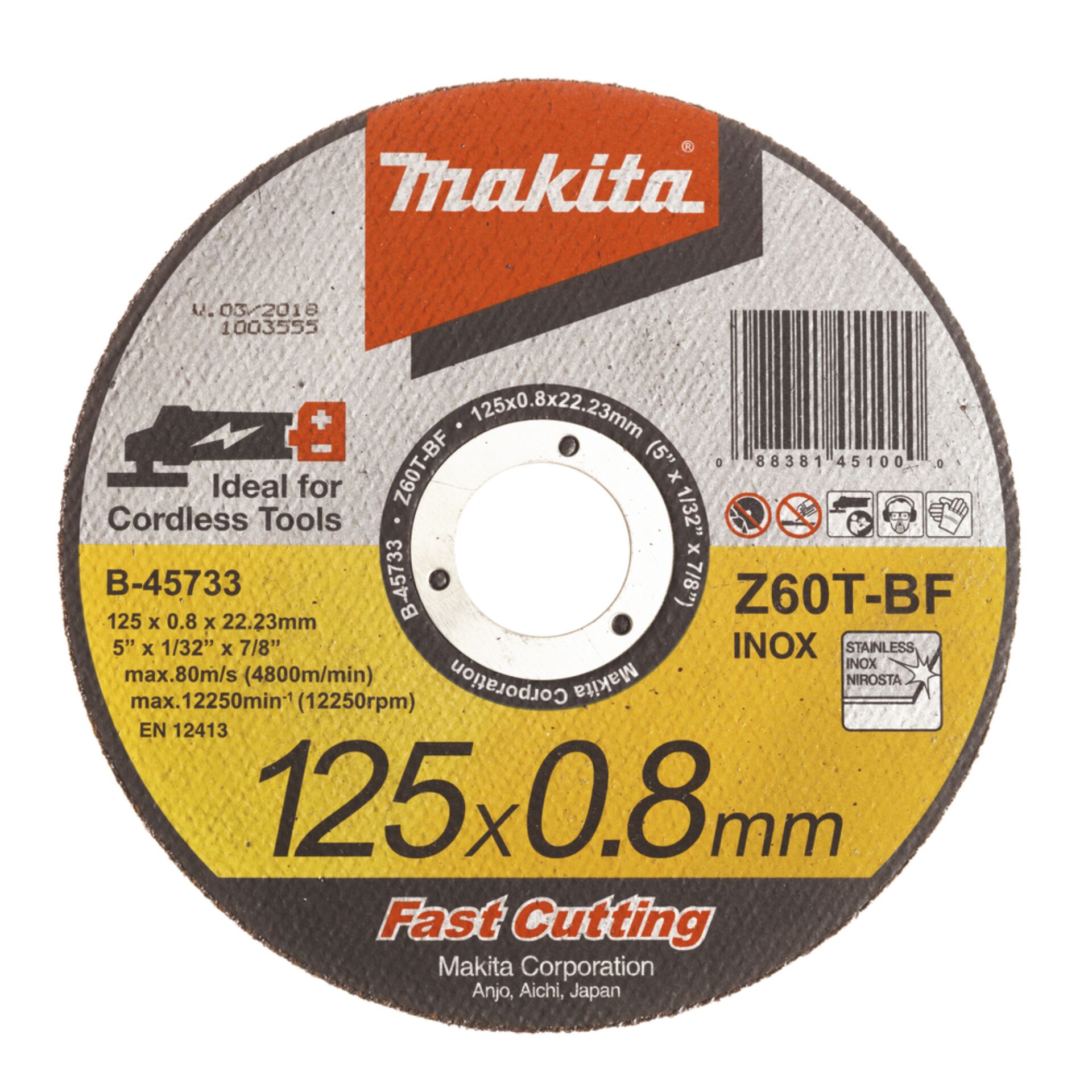 Makita B-45733 disco da taglio 125x0,8mm INOX