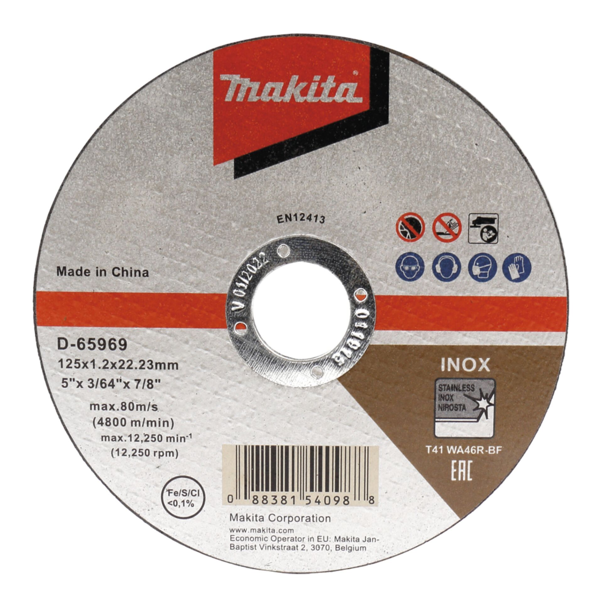 Makita D-65969 disco da taglio 125x1,0mm INOX