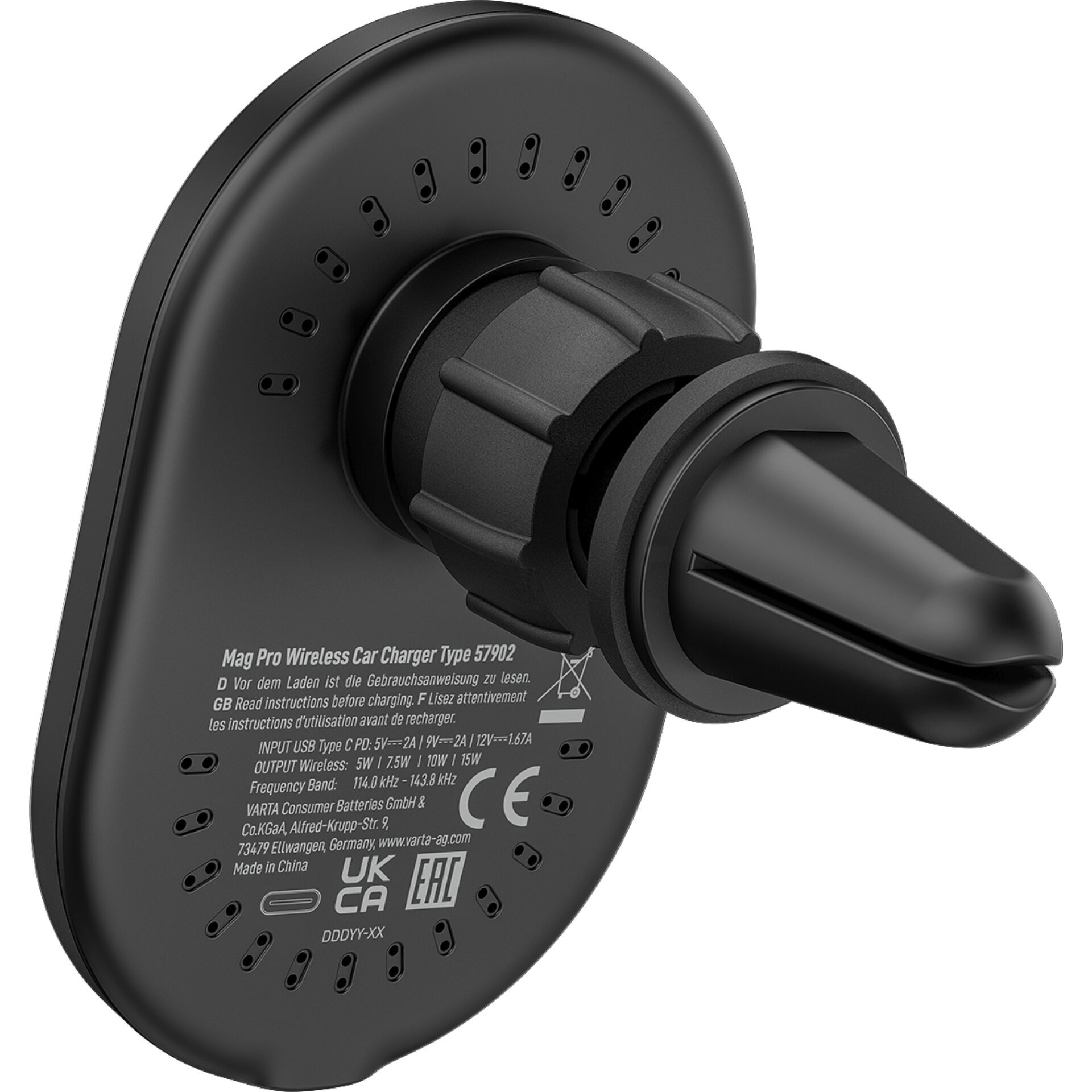 Varta Mag Pro Qi Wireless Car Charger 15W          579021011