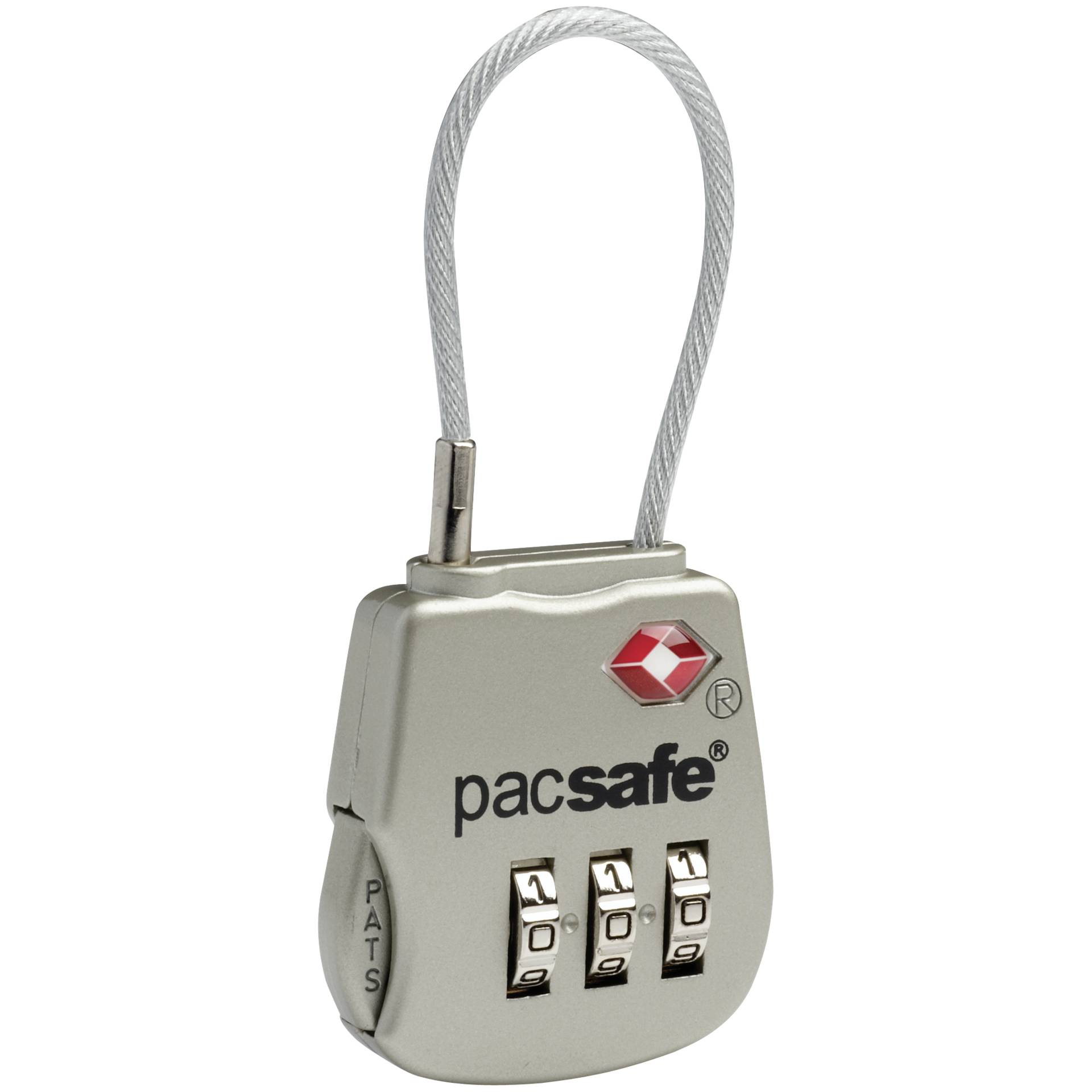 Pacsafe Prosafe 800 TSA Cable Combination Lock Silver