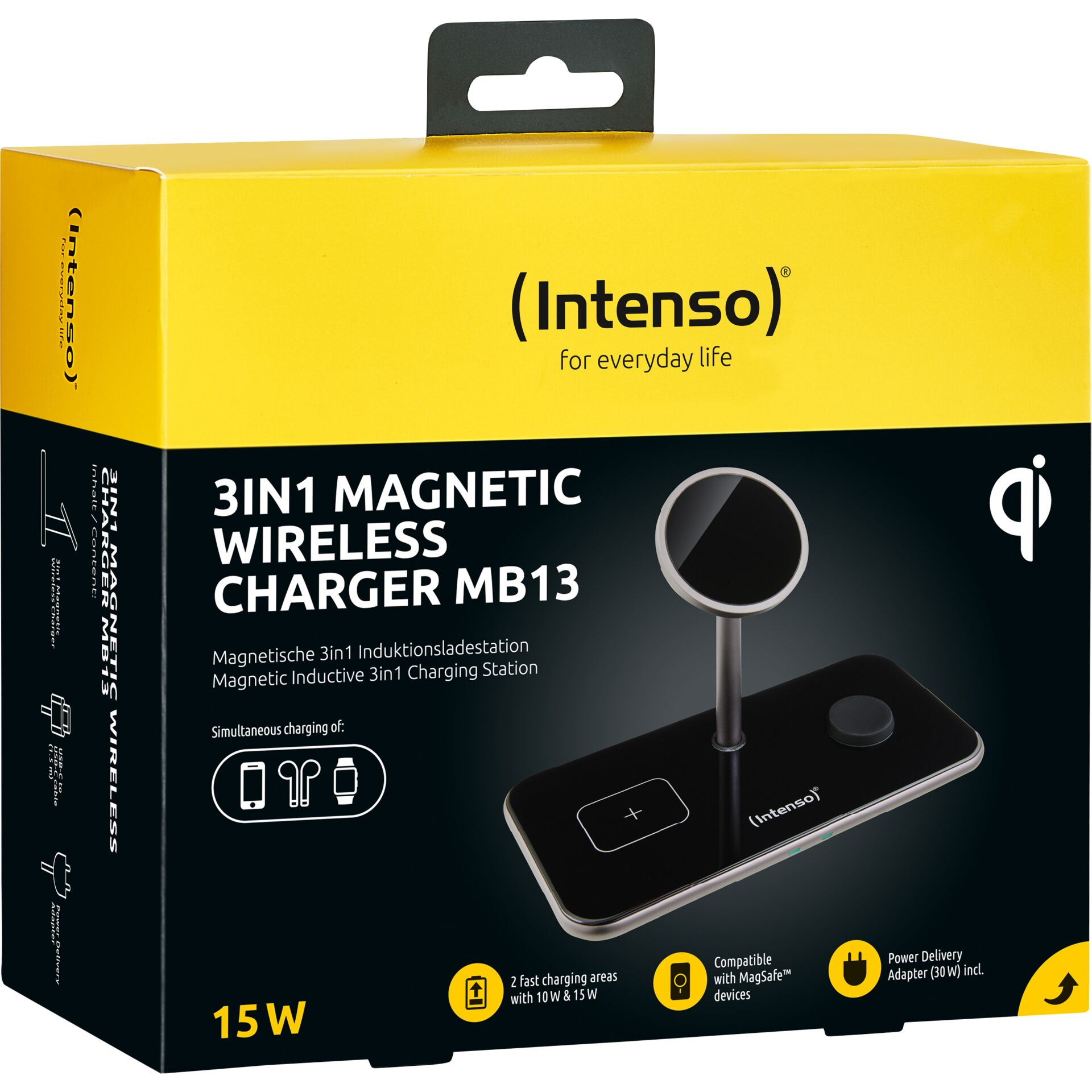 Intenso 3in1 Magnetic Wireless caricabatt. MB13 nero