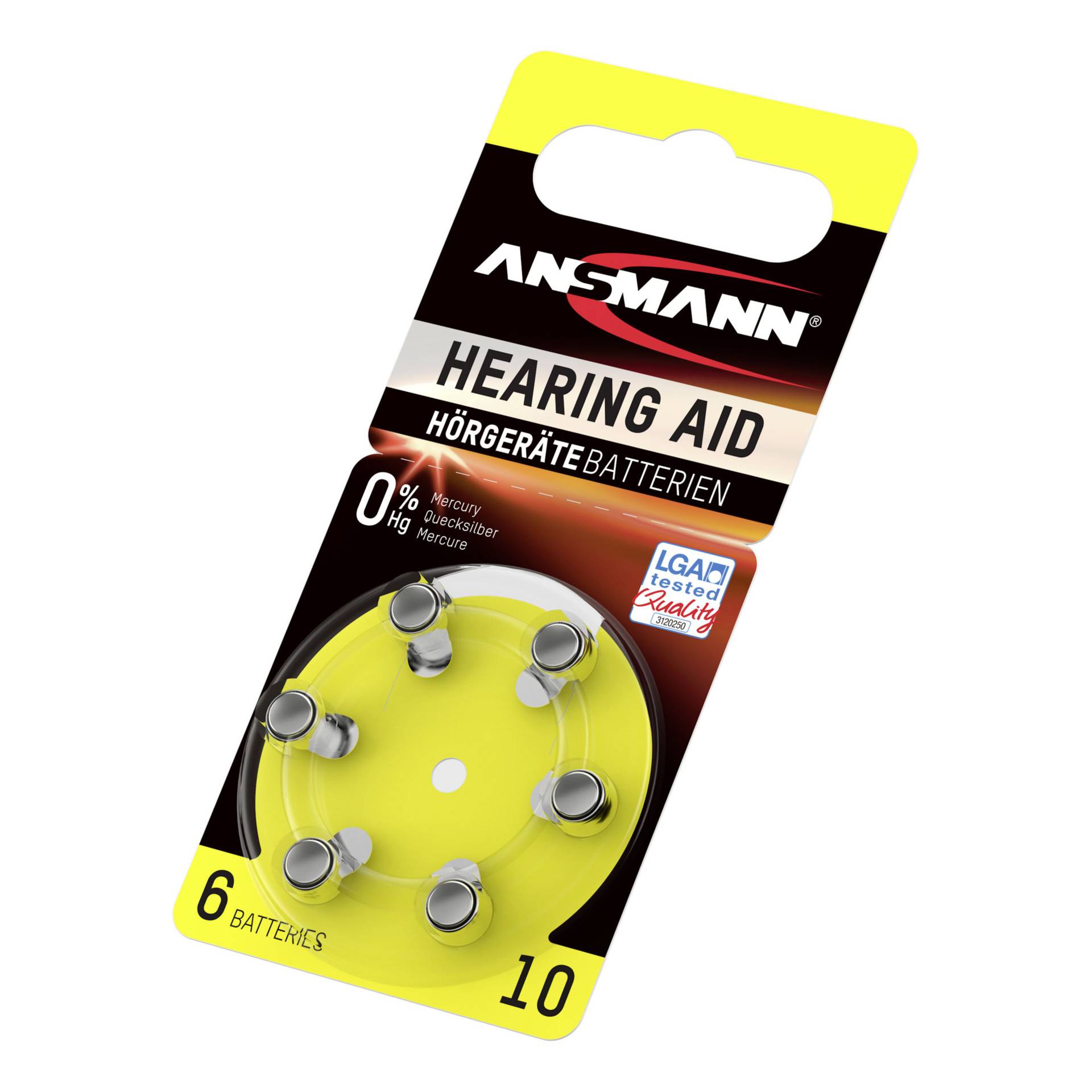 1x6 Ansmann Zinc-Air 10 (PR 70) batterie per apparecchi acus