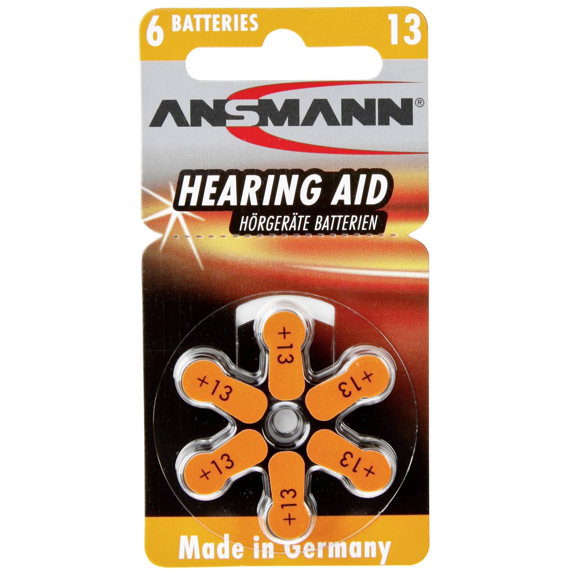 1x6 Ansmann Zinc-Air 13 (PR 48) batterie per apparecchi acus