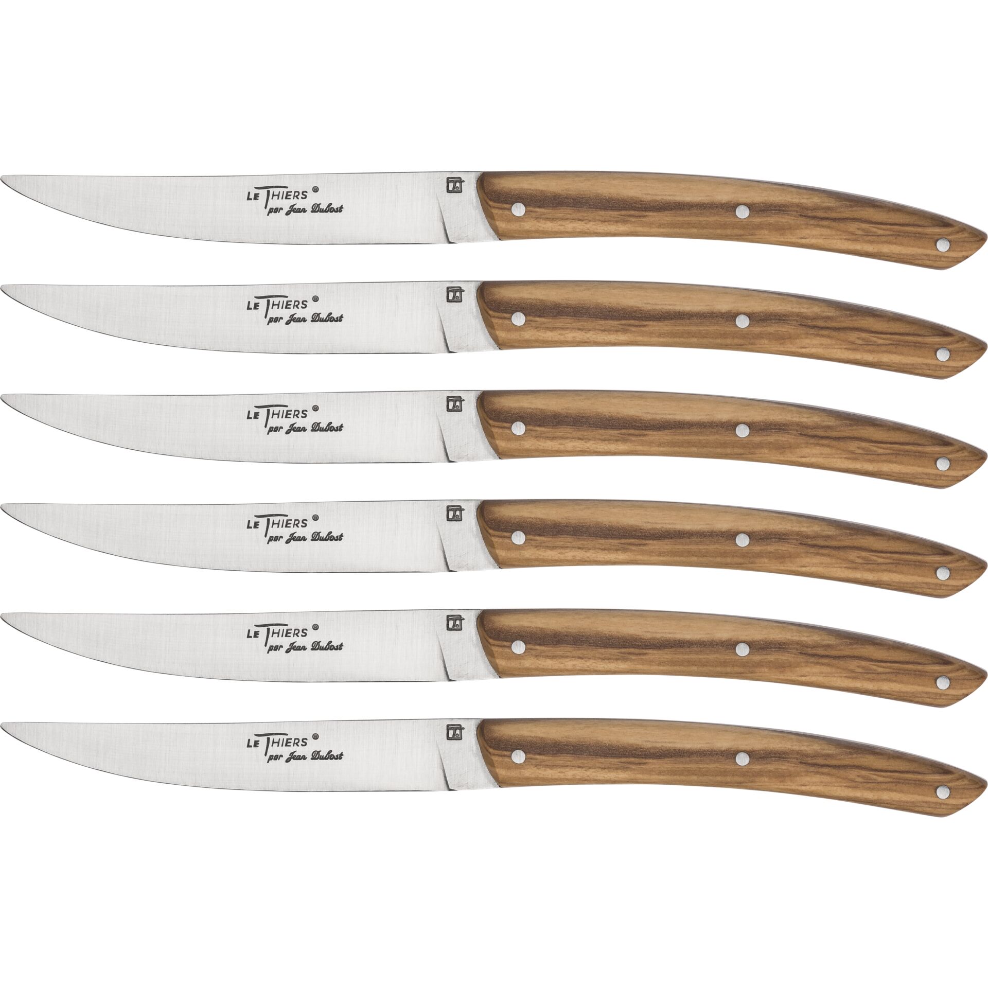 Jean Dubost Le Thiers set di coltelli legno di ulivo 6pz.
