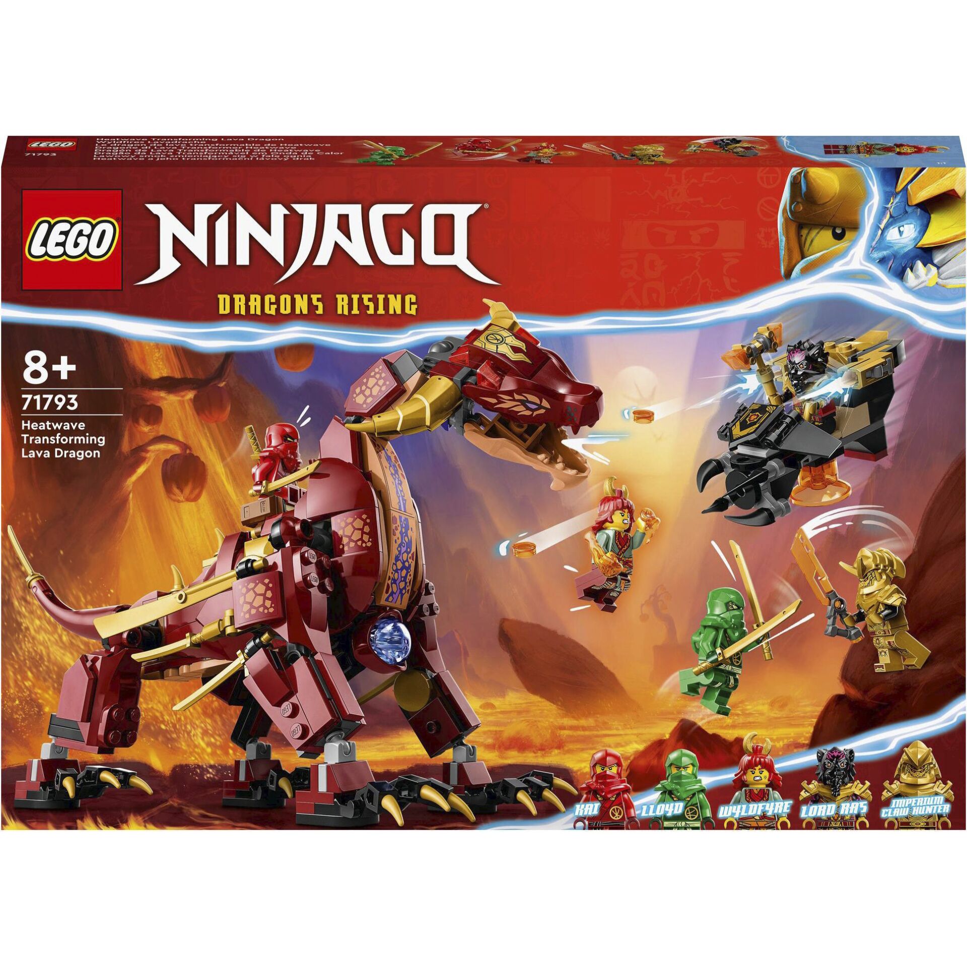 LEGO Ninjago 71793  Dragone di lava Transformer Heatwave