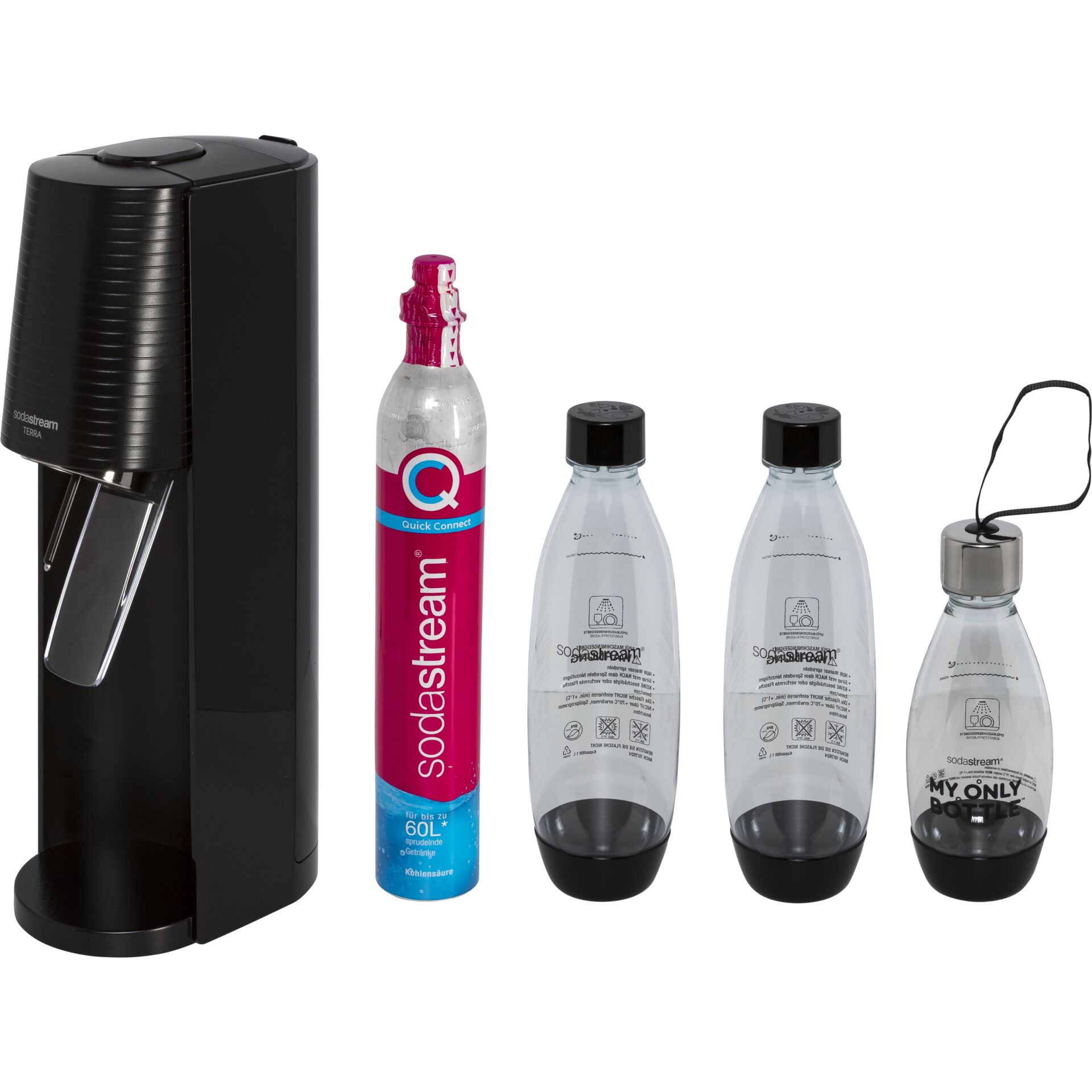 SodaStream Terra black Vorteilspack mit 3 Flaschen