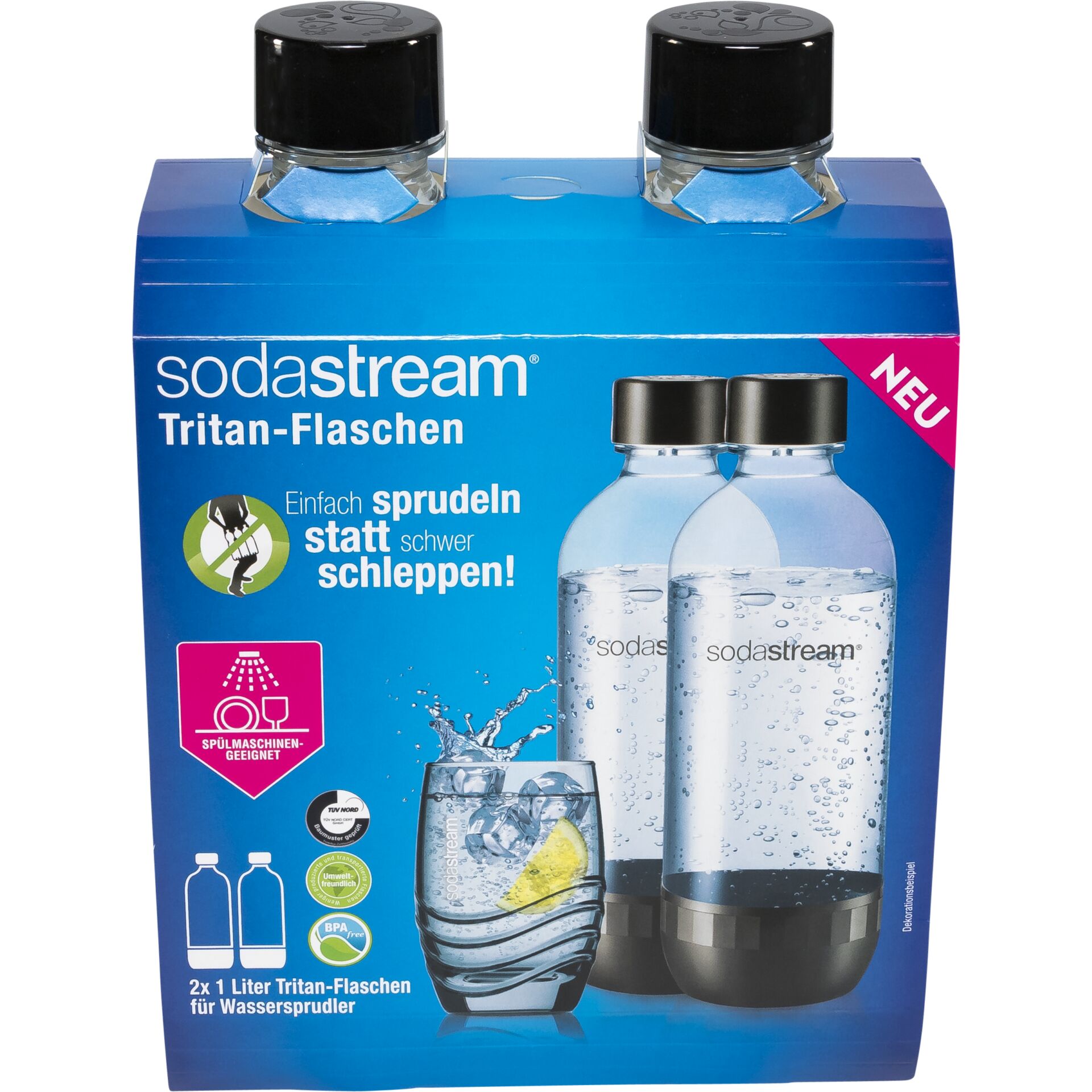 SodaStream Tritan Bottle 1L black Twinpack