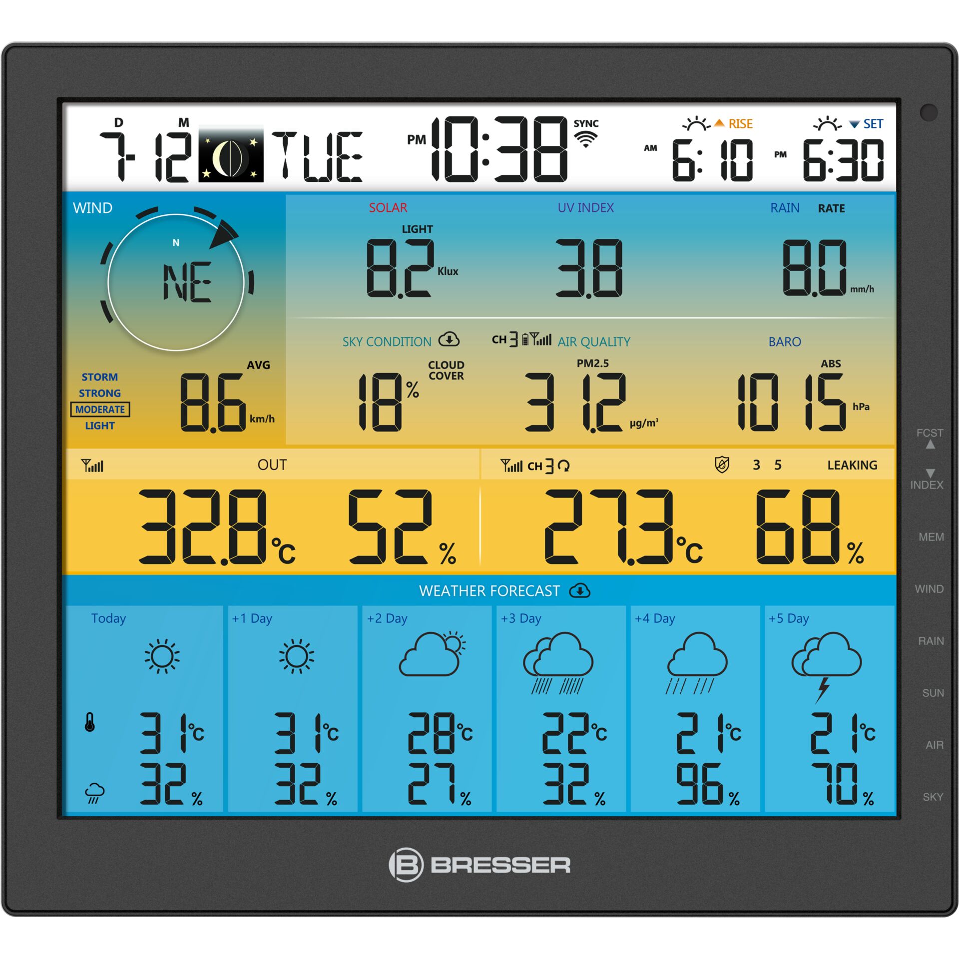 Bresser Weather Center 7-in-1 solar 6-days 4cast Pro SF