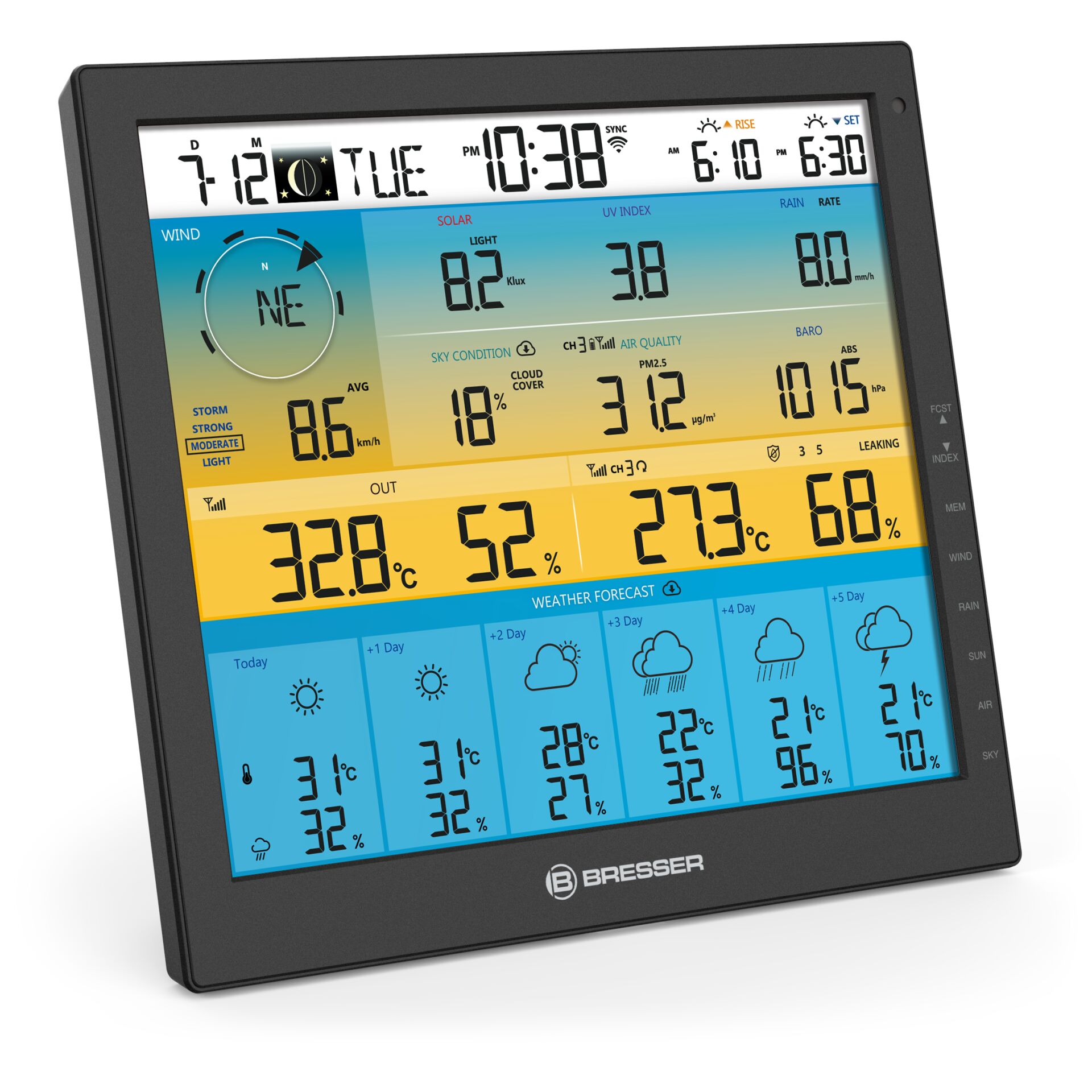 Bresser Weather Center 7-in-1 solar 6-days 4cast Pro SF