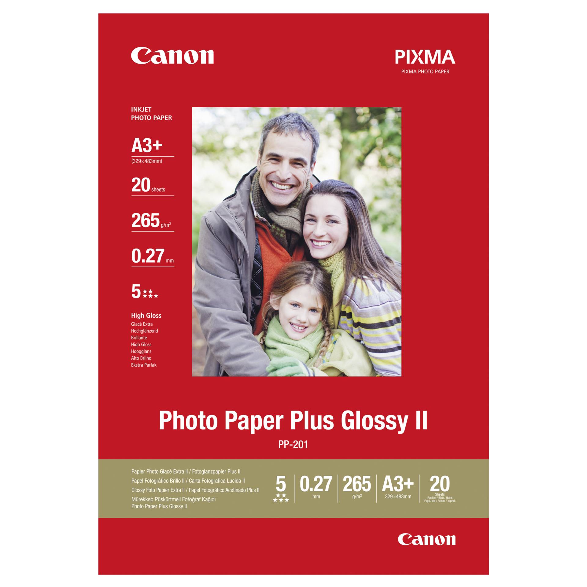 Canon PP-201 A 3+ 20 fogli 275 g Photo carta Plus lucido II