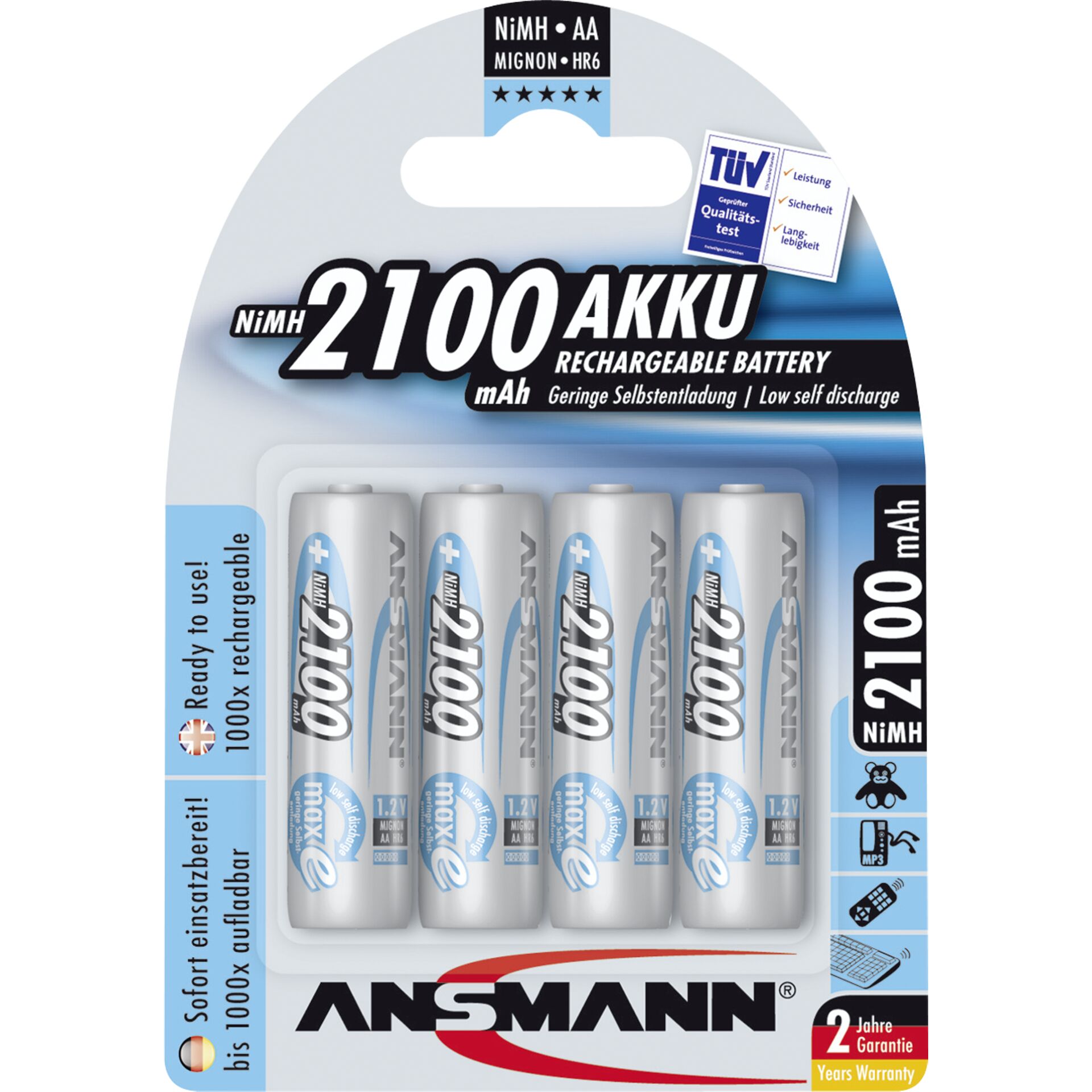 1x4 Ansmann maxE NiMH batteria Mignon AA 2100 mAh       5035