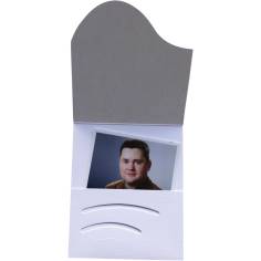 1x100 Daiber porta fototessera Wave bianco cart.di lino 1601