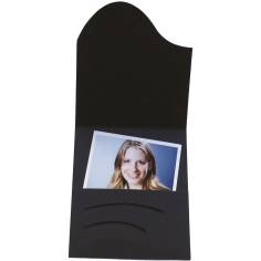 1x100 Daiber porta fototessera Wave nero cart. di lino 16020