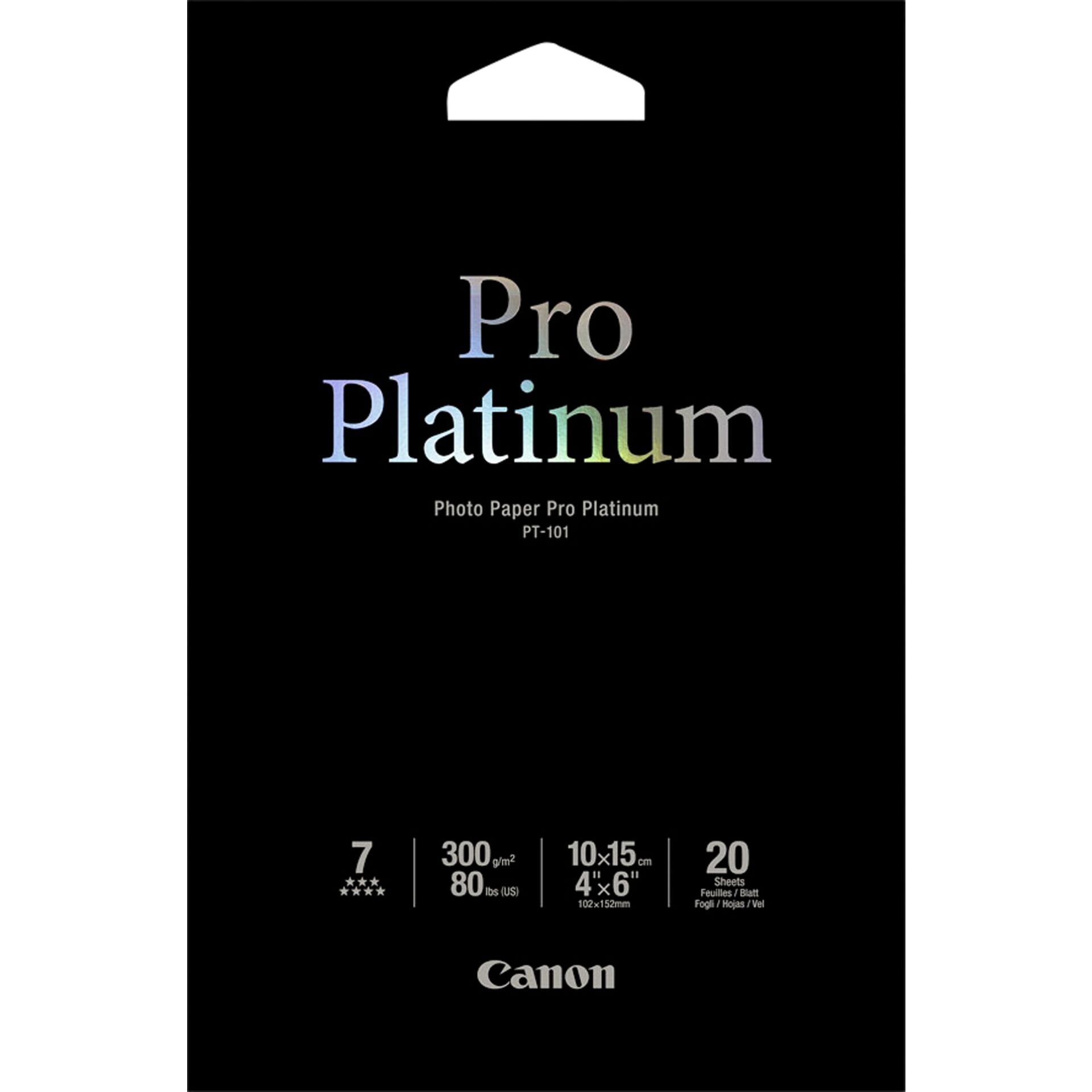 Canon PT-101 10x15 cm, 20 sheet Photo Paper Pro Platinum   3