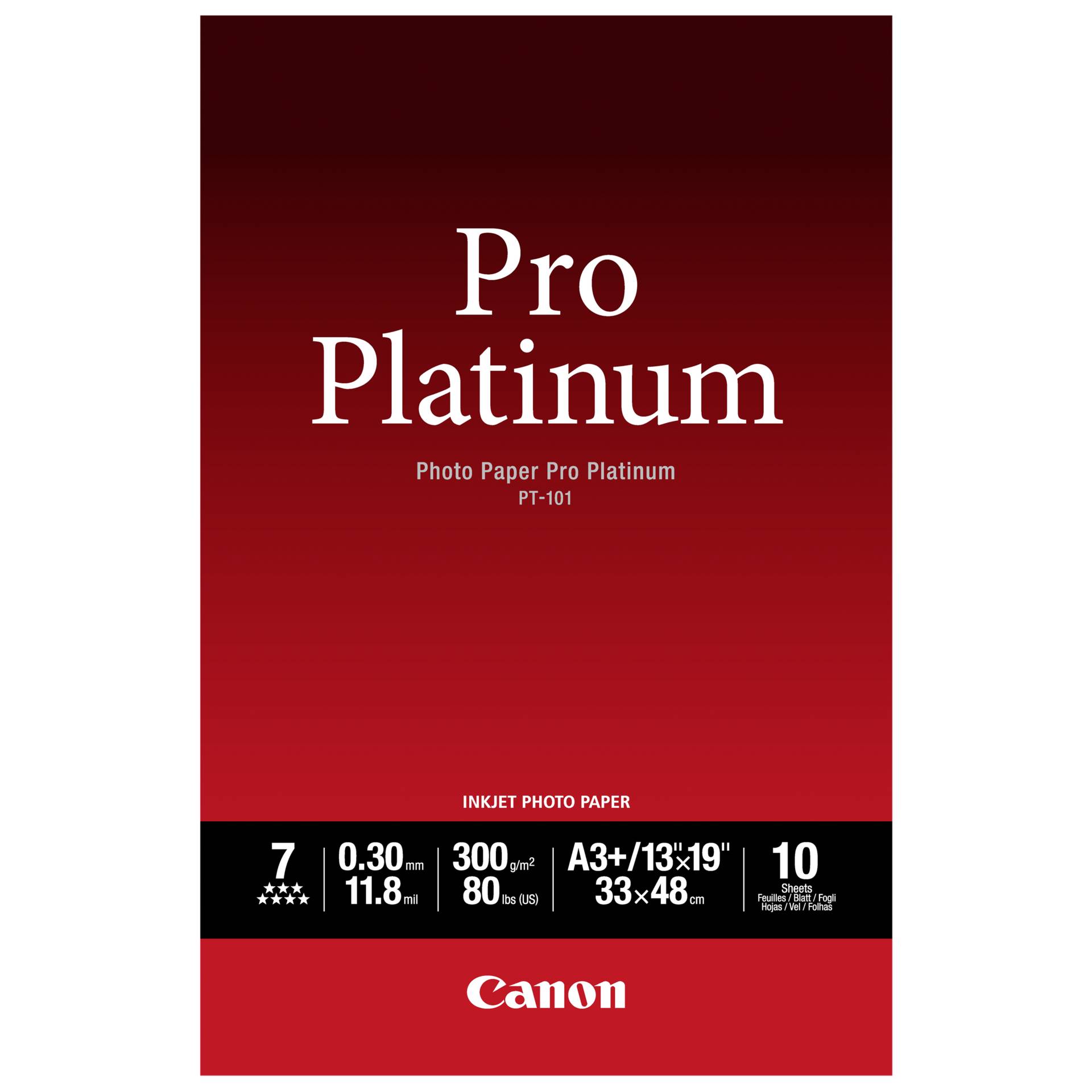 Canon PT-101 A 3+, 10 fogli carta foto  Pro Platinum   300 g