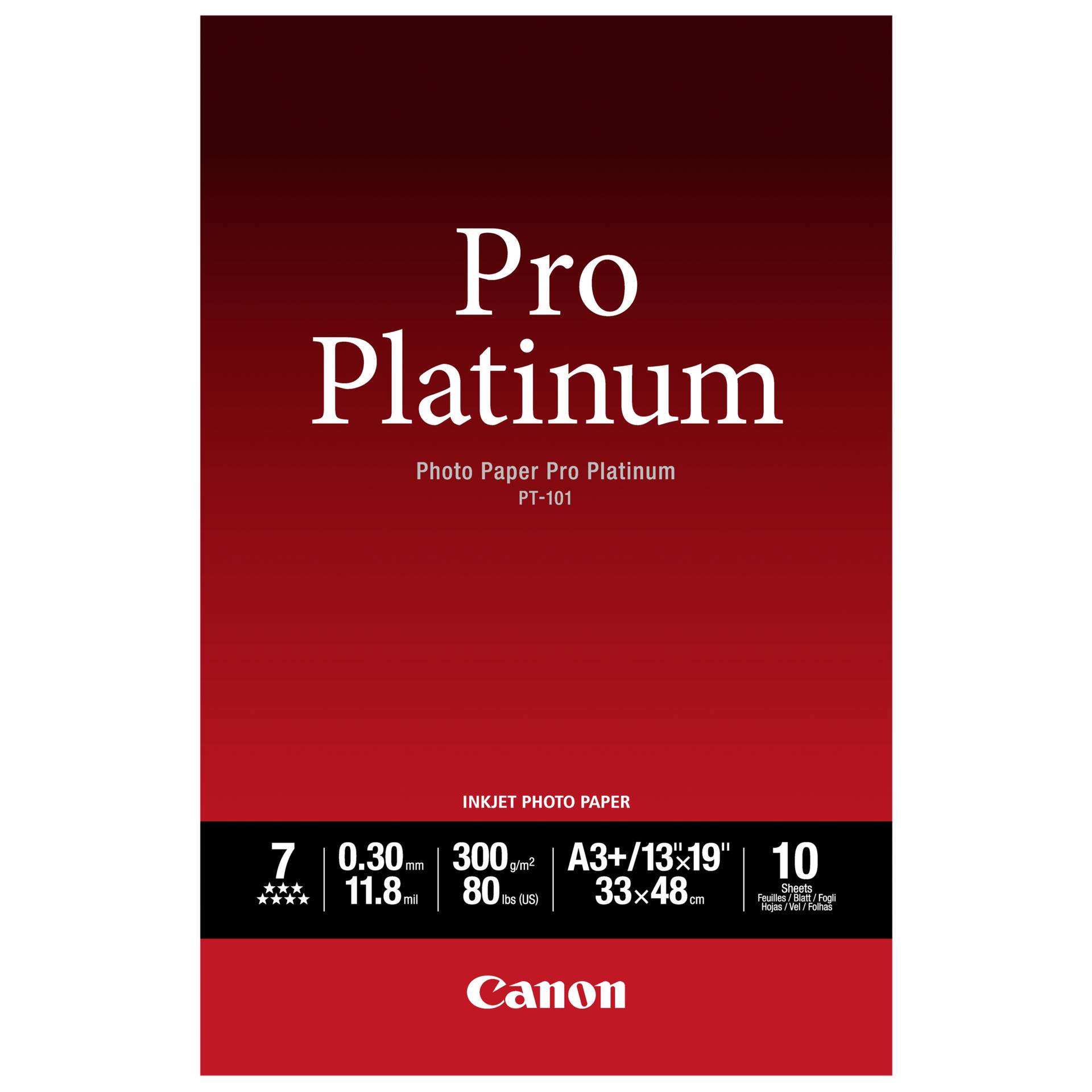 Canon PT-101 A 3+, 10 fogli carta foto  Pro Platinum   300 g