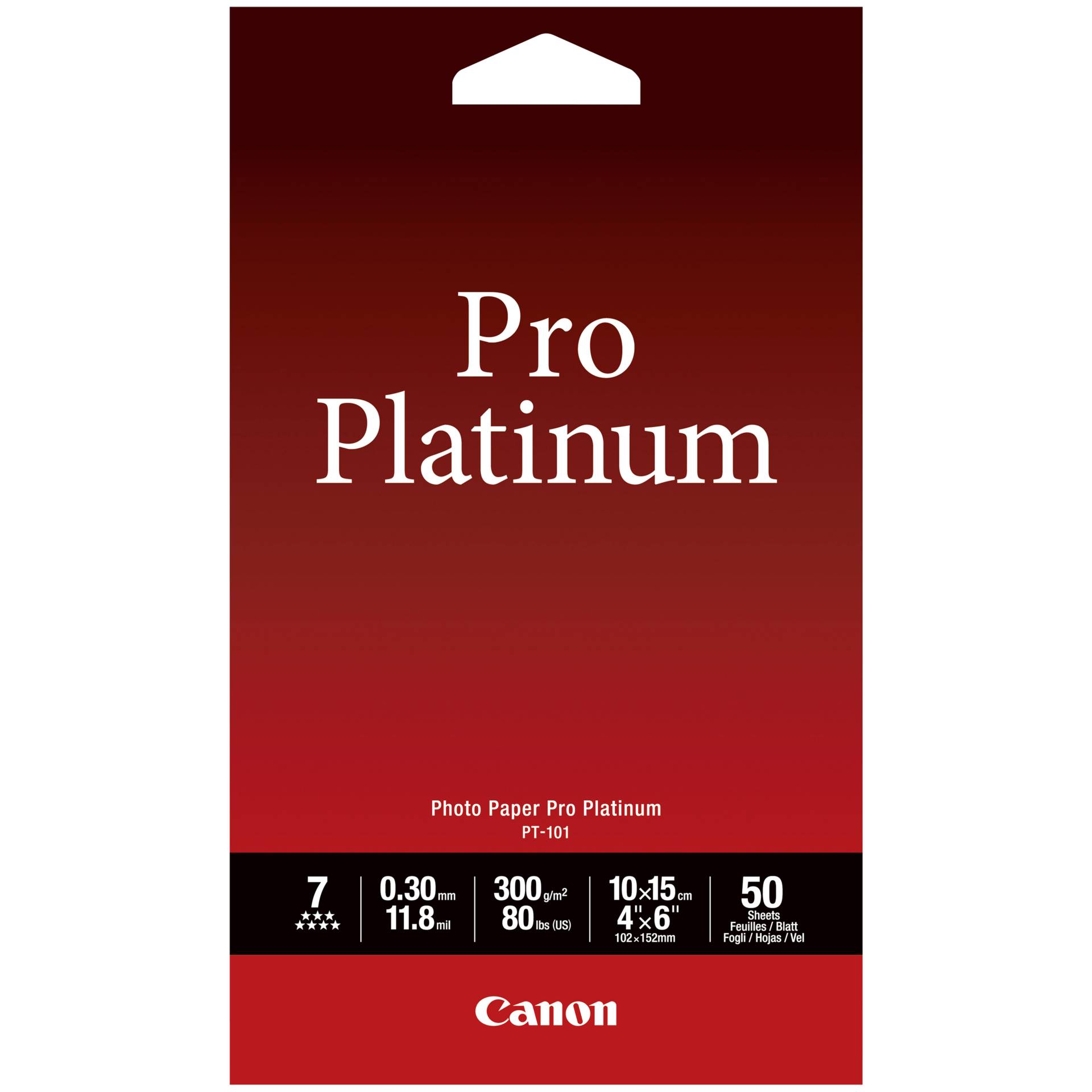 Canon PT-101 10x15 cm, 50 fogli Photo carta Pro Platinum 300