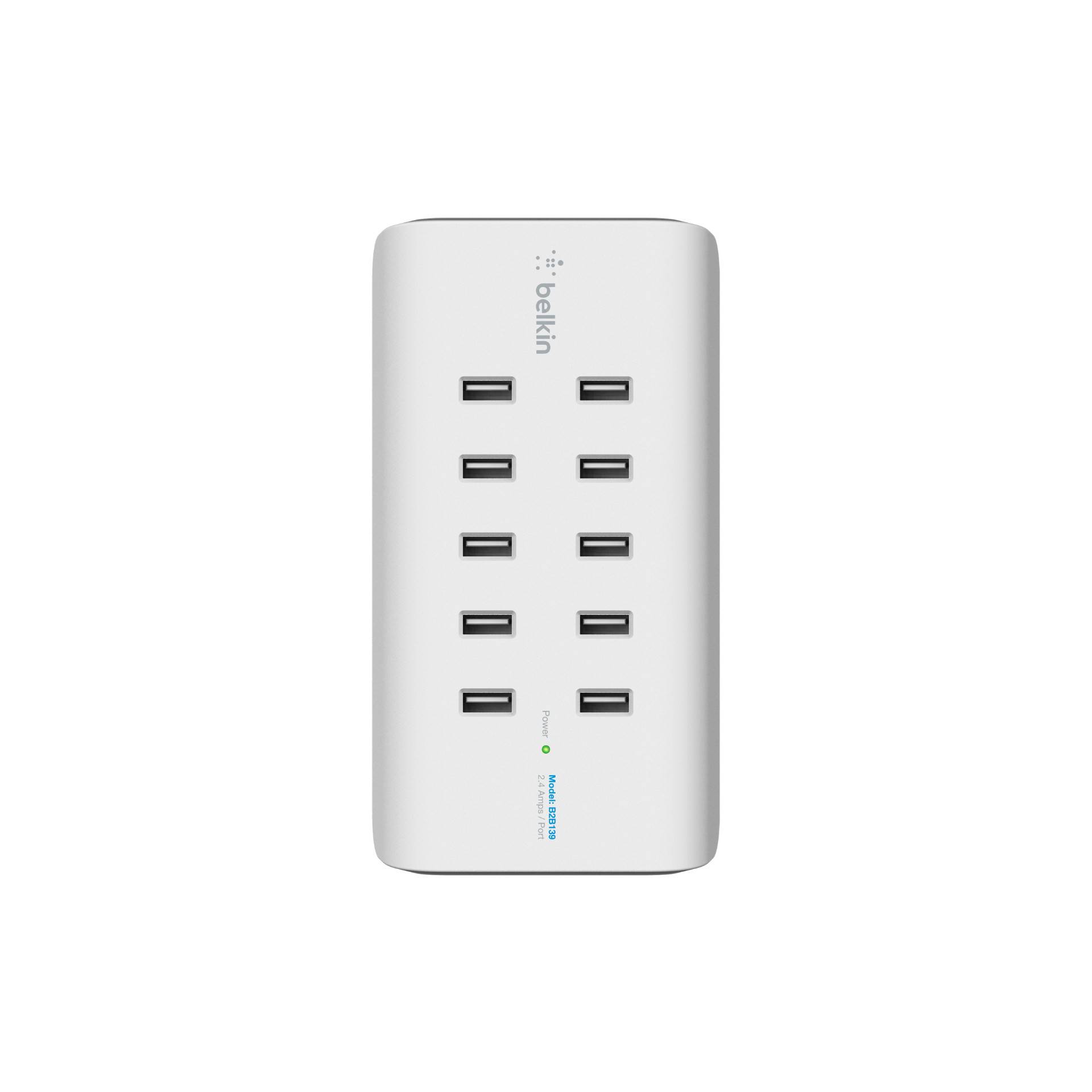 Belkin Rockstar 10 Port caricab. 120W,2,4A a.port, bian. B2B