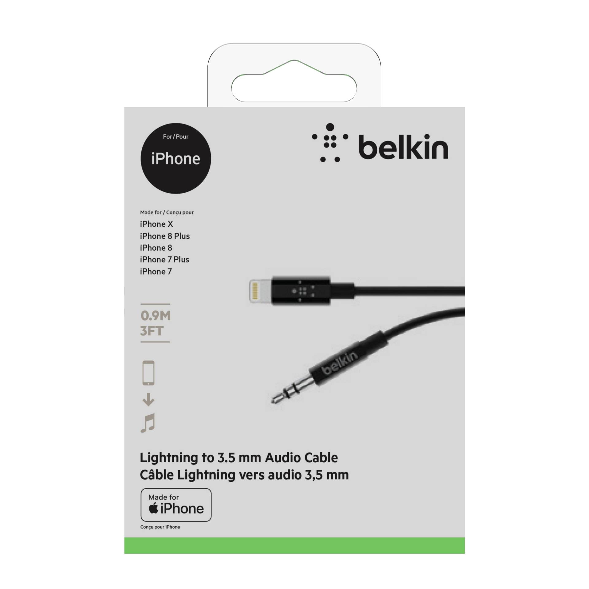 Belkin MIXIT Lightning su 3,5mm AUX cavo 0,9m AV10172bt03-BL