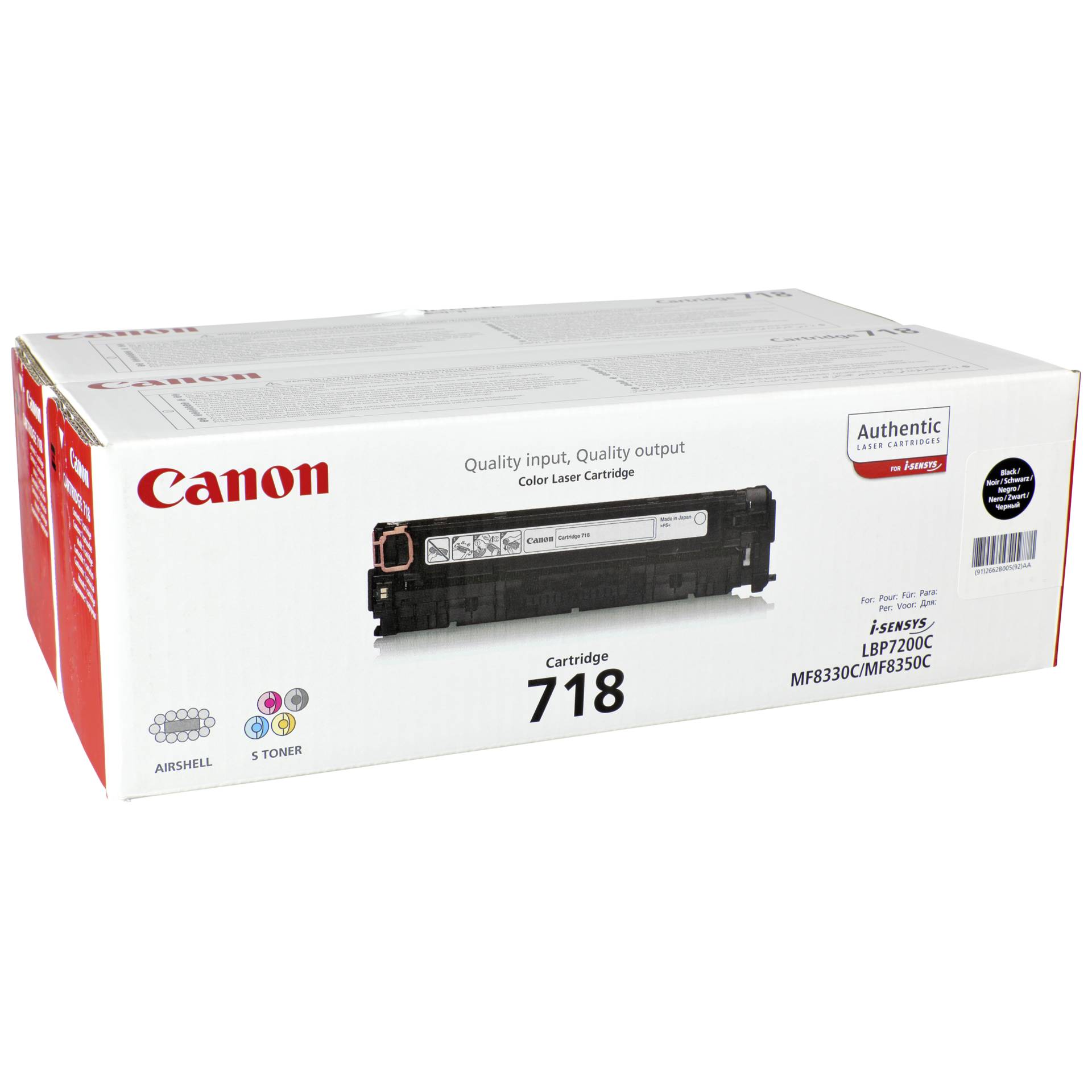 1x2 Canon Toner Cartuccia 718 BK VP
