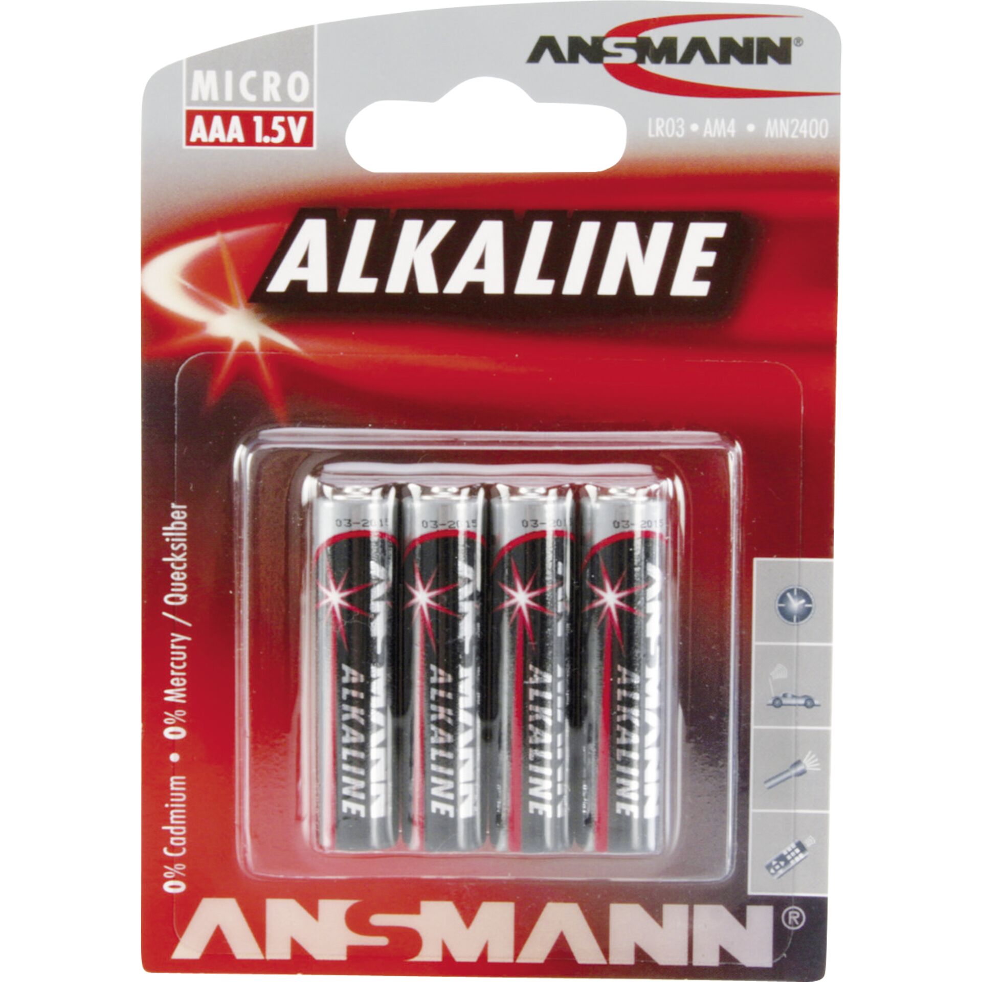 1x4 Ansmann Alkaline Micro AAA LR 03 red-line           5015