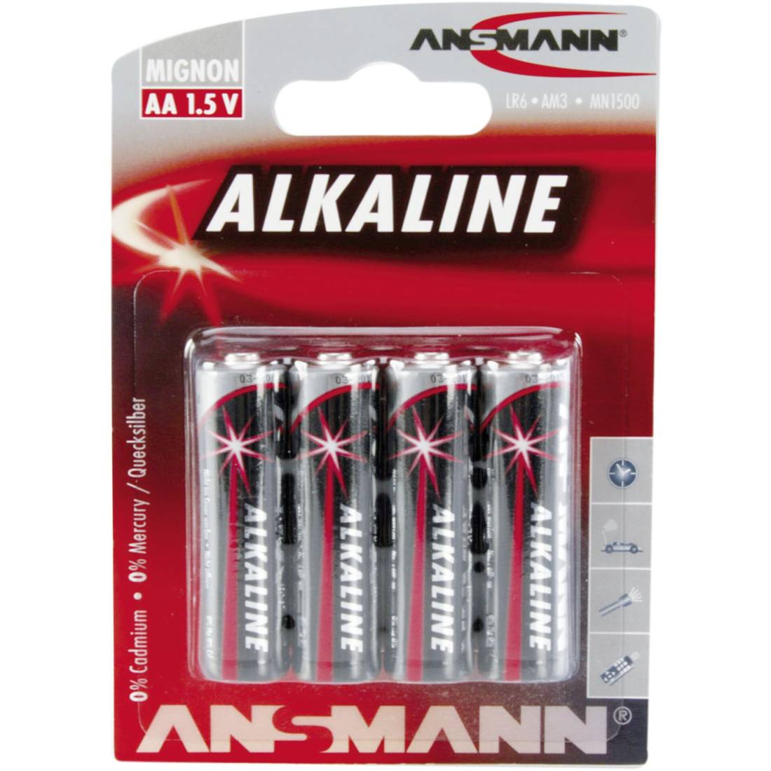 1x4 Ansmann Alkaline Mignon AA LR 6 red-line            5015