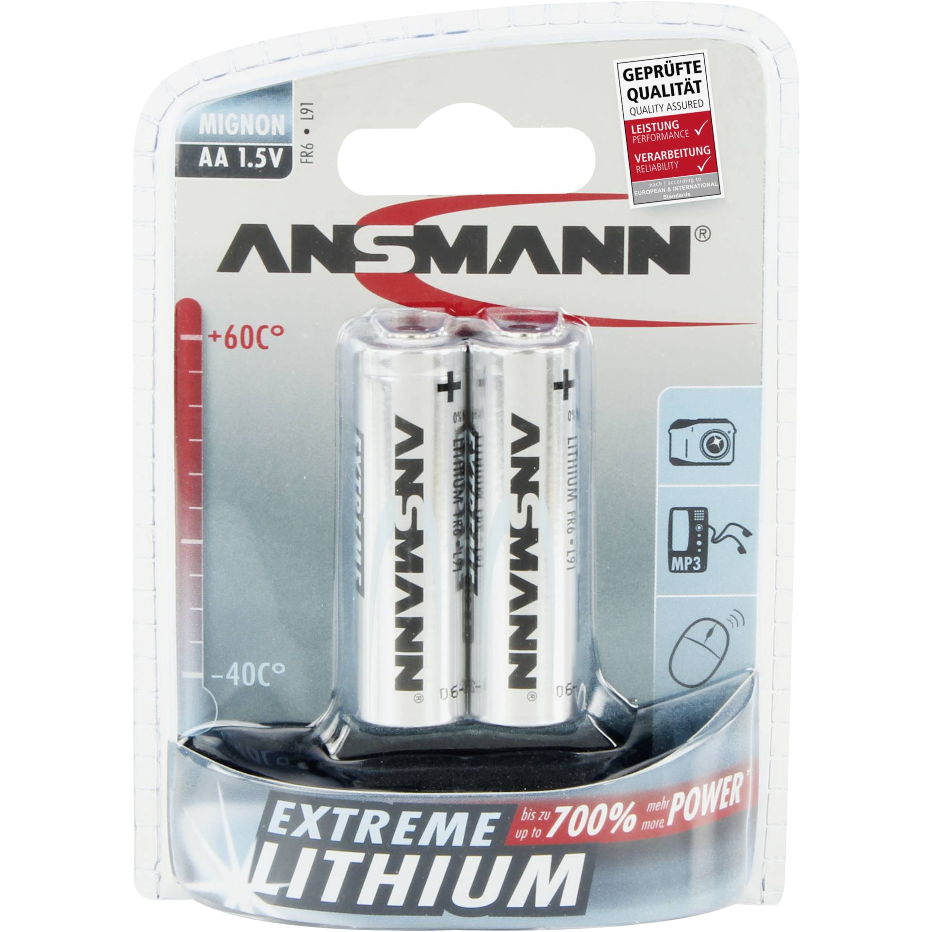 1x2 Ansmann Lithium Mignon AA LR 6 Extreme