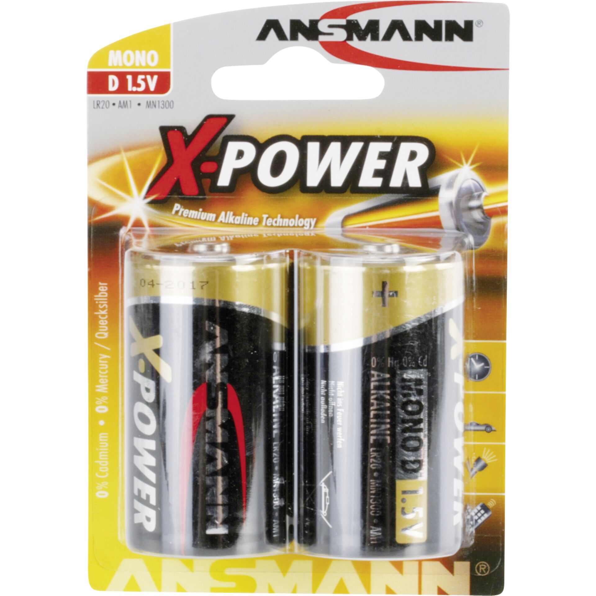 1x2 Ansmann Alkaline Mono D LR 20 X-Power