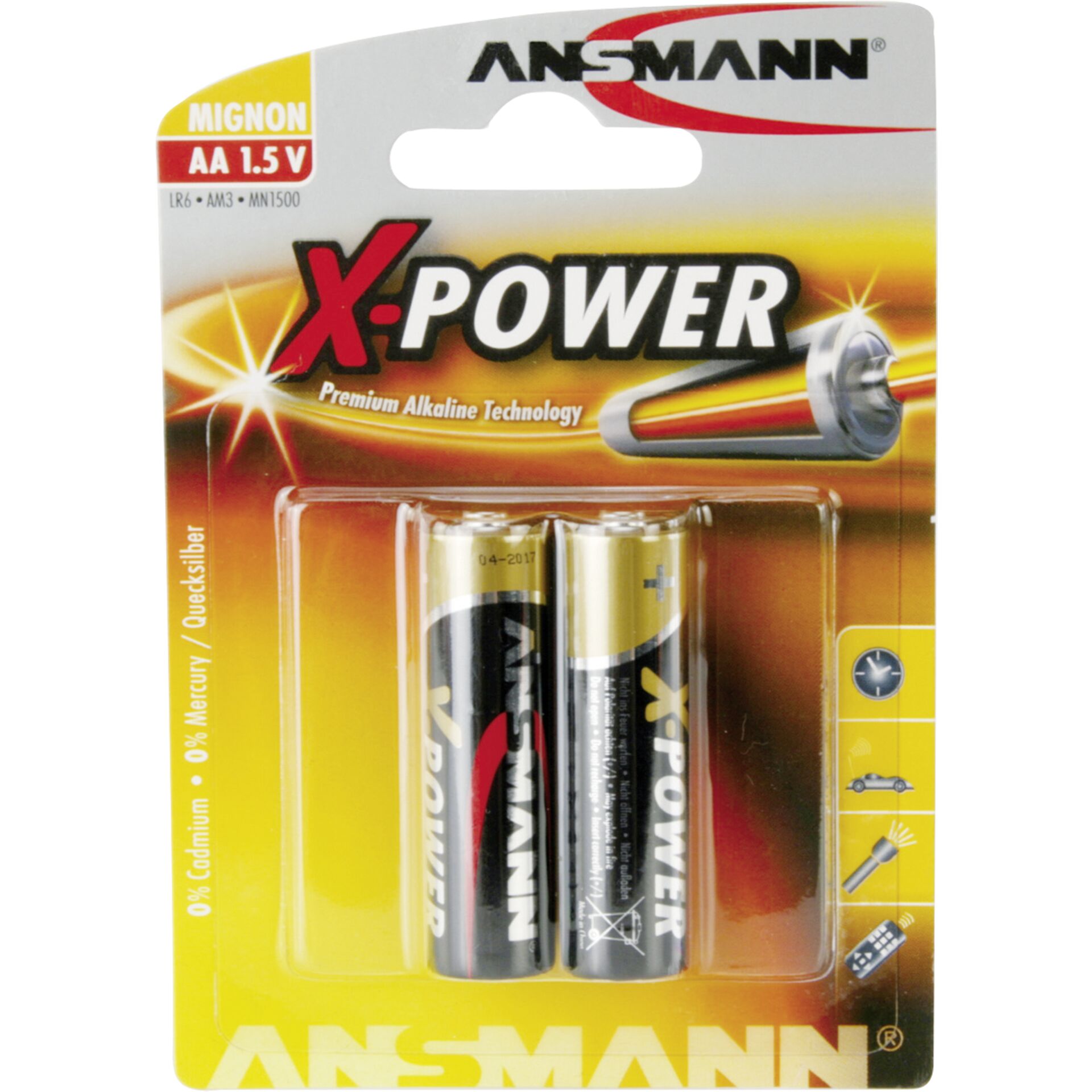 1x2 Ansmann Alkaline Mignon AA LR 6 X-Power