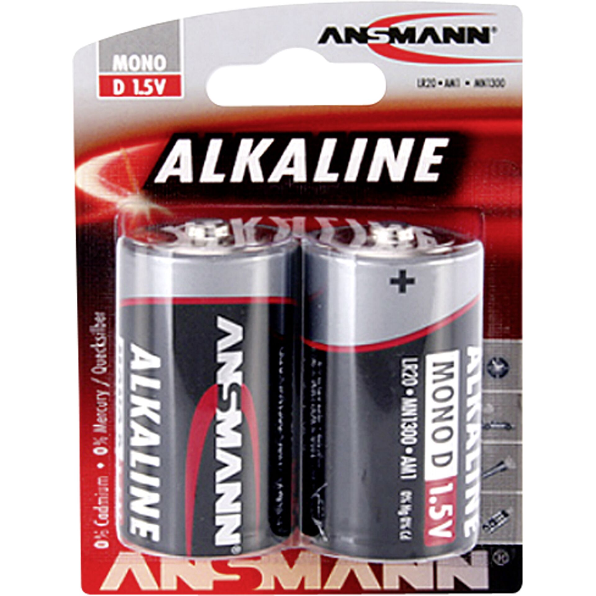 1x2 Ansmann Alkaline Mono D LR 20 red-line         1514-0000