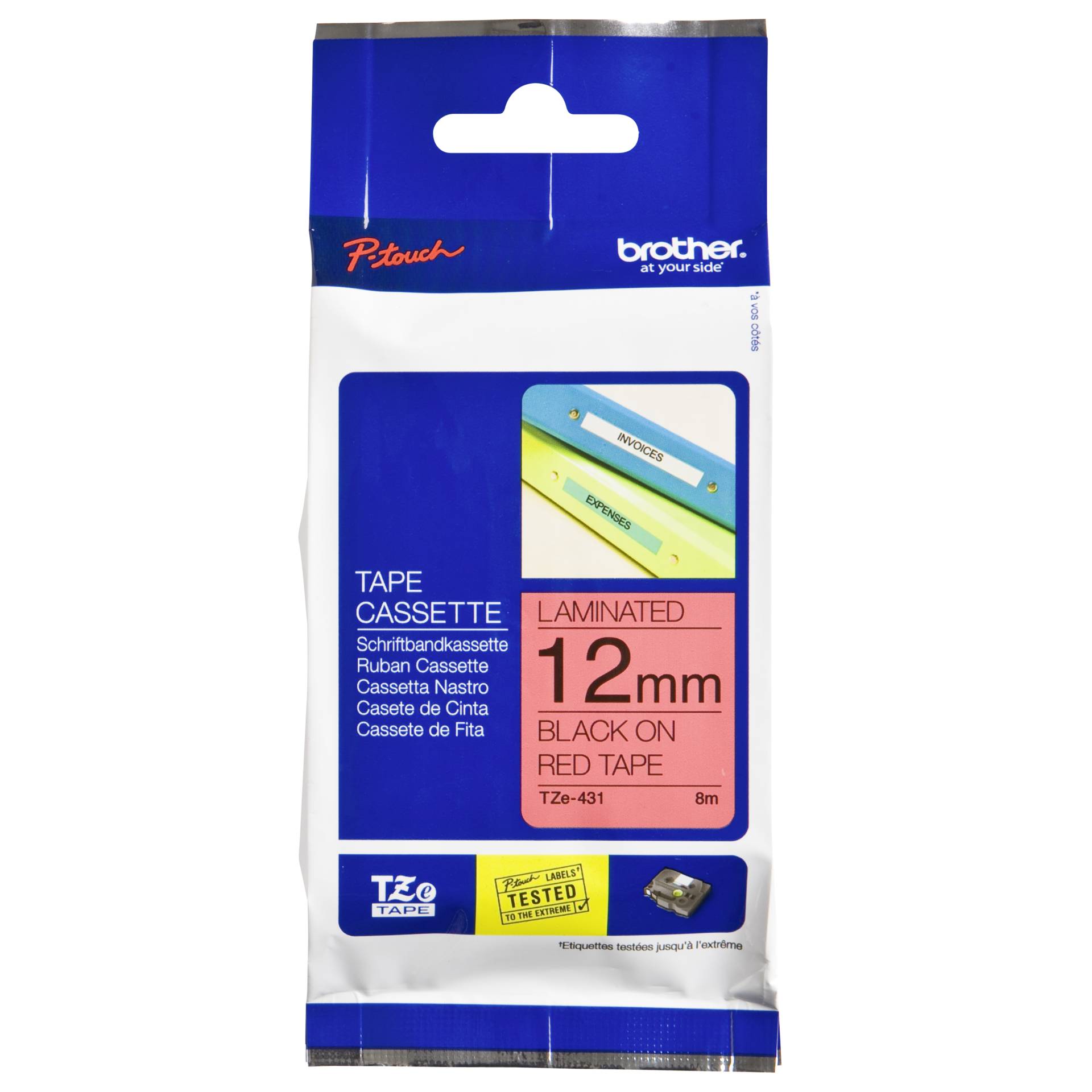 Brother Nastro per etichettatore TZE-431 rosso/nero  12 mm