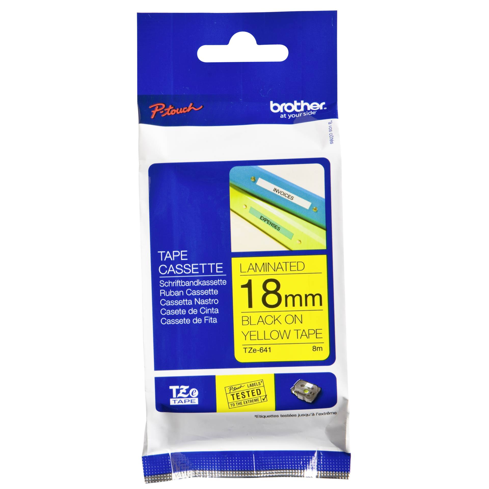 Brother Nastro per etichettatore TZE-641 giallo/nero  18 mm