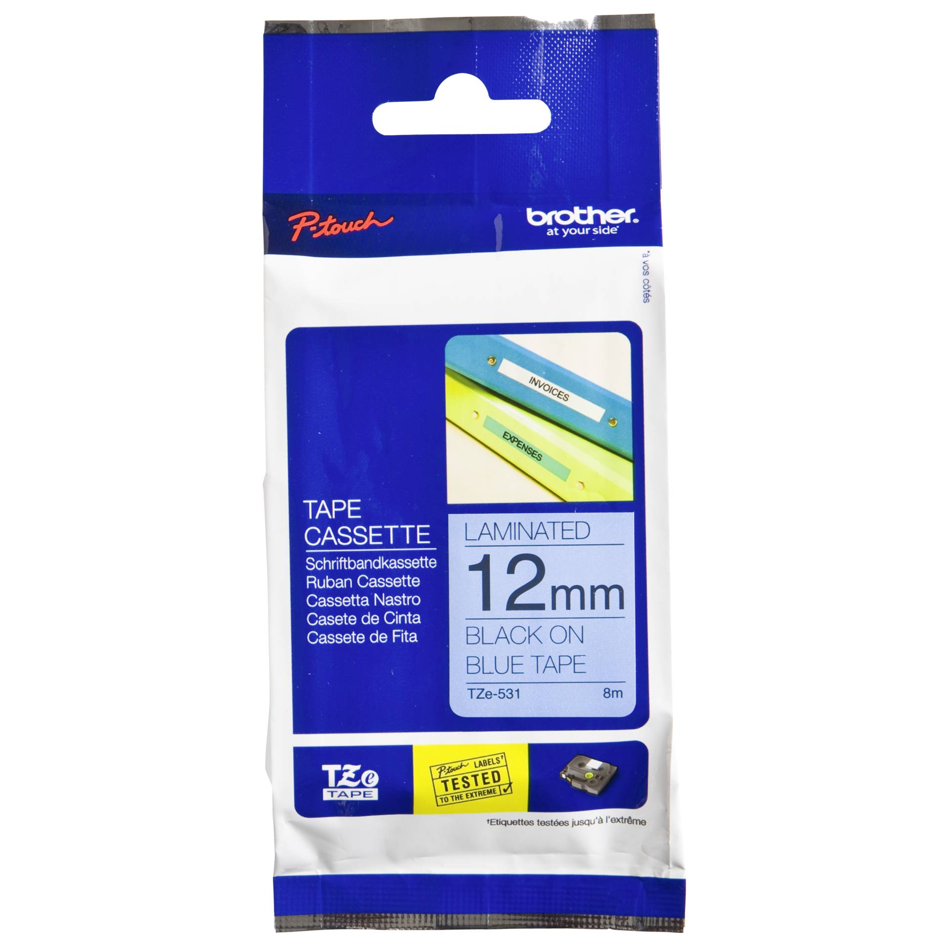 Brother Nastro per etichettatore TZE-531 blu/nero     12 mm