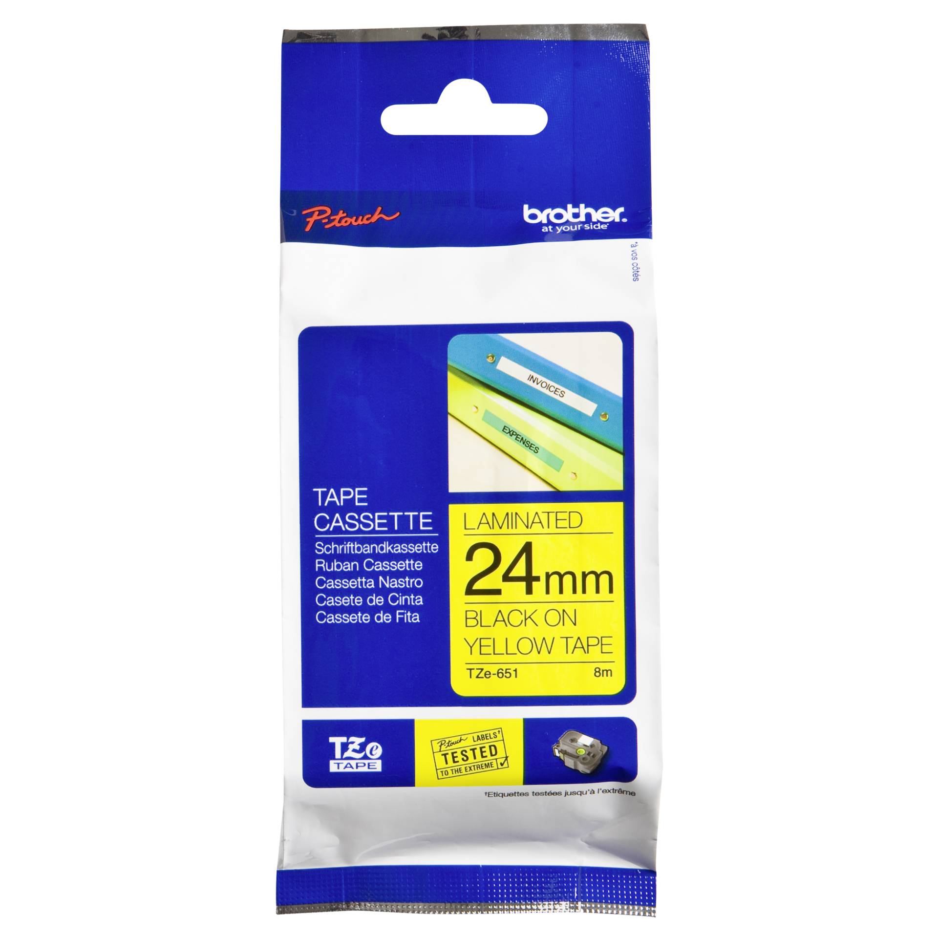 Brother Nastro per etichettatore TZE-651 giallo/nero  24 mm