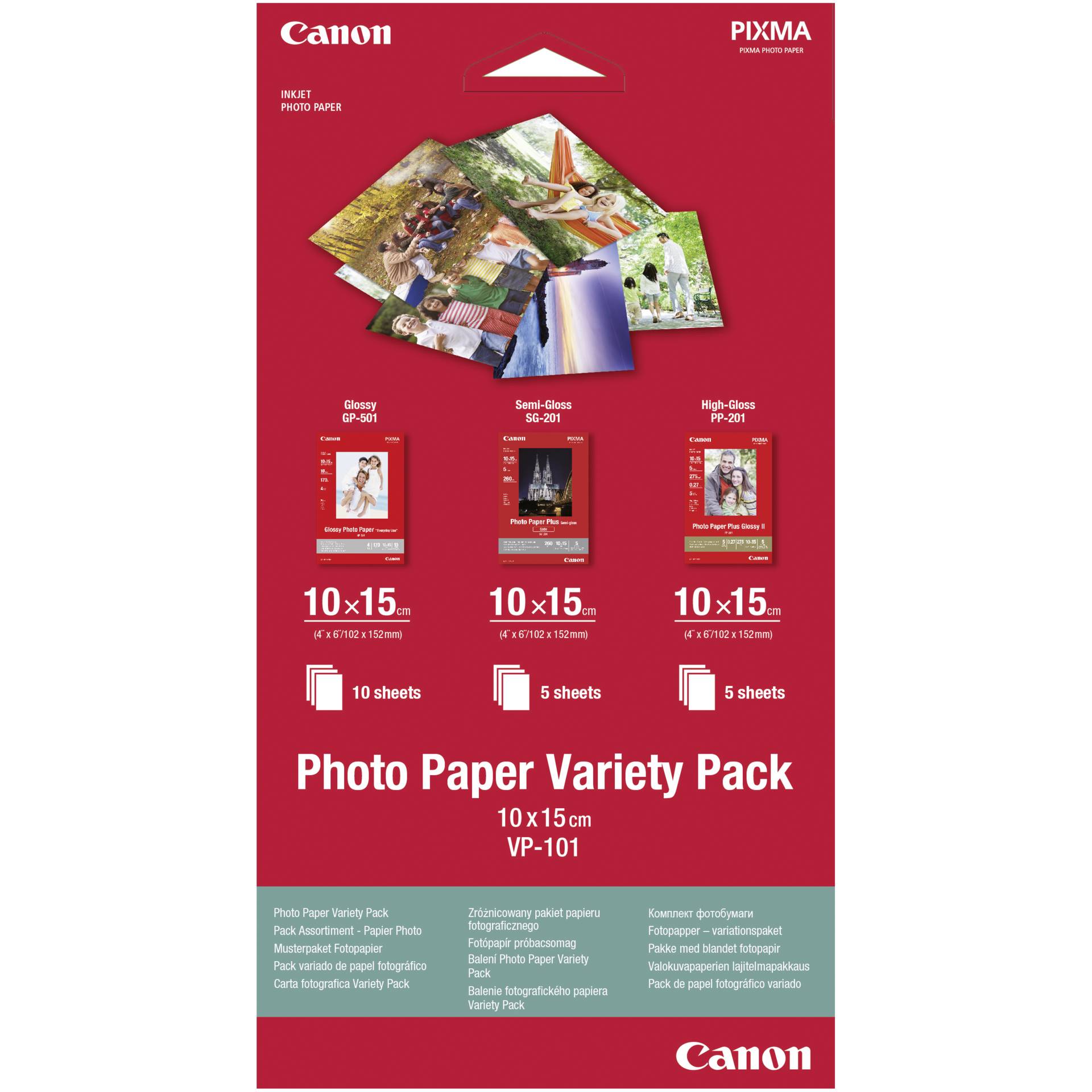 Canon VP-101 Photo carta Variety Pack 10x15 cm, 1x10 u. 2x5
