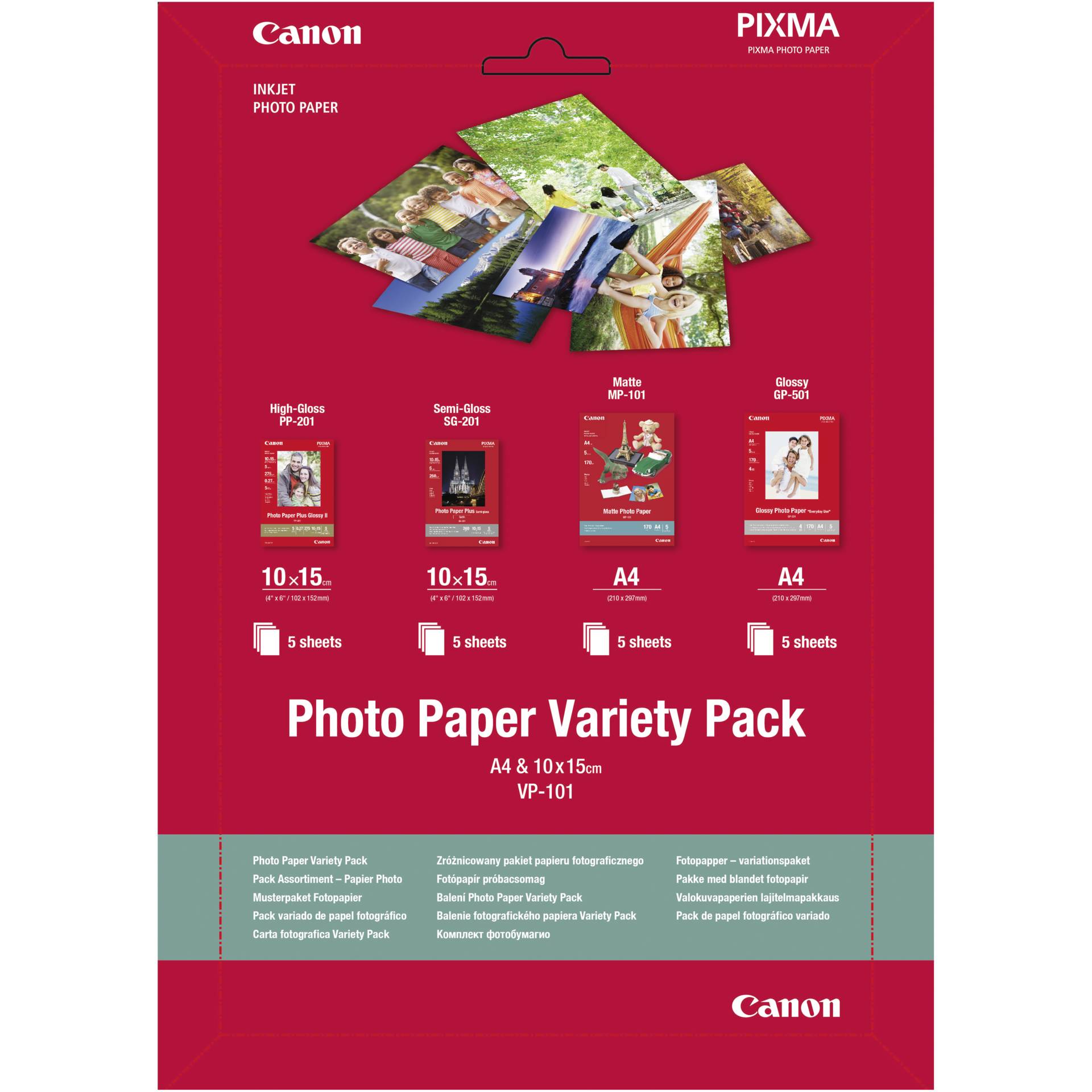 Canon VP-101 Photo carta Variety Pack A 4 u. 10x15 cm 4x5 fo