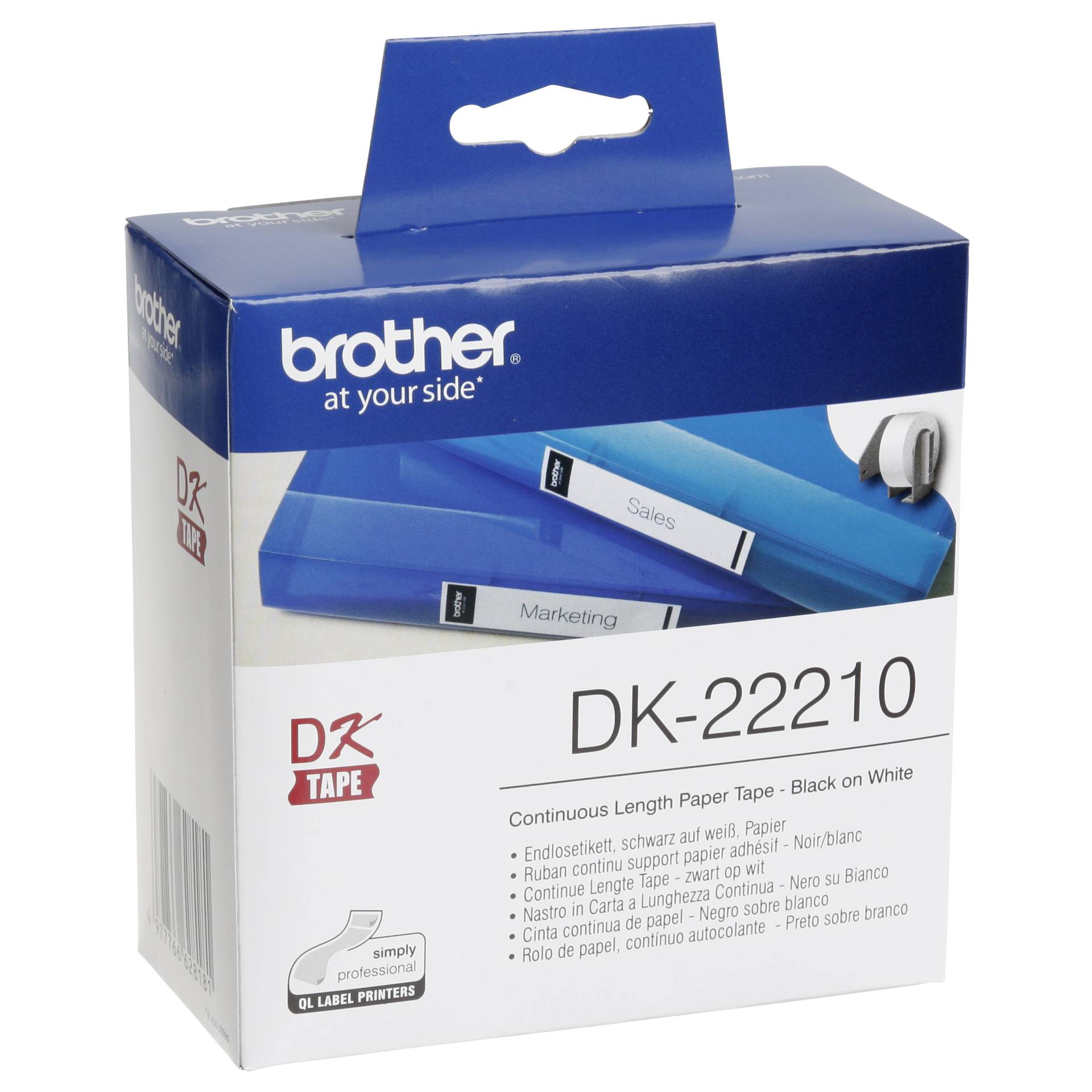 Brother etich. a carta continua bianco 30,48 m x 29 mm DK-22