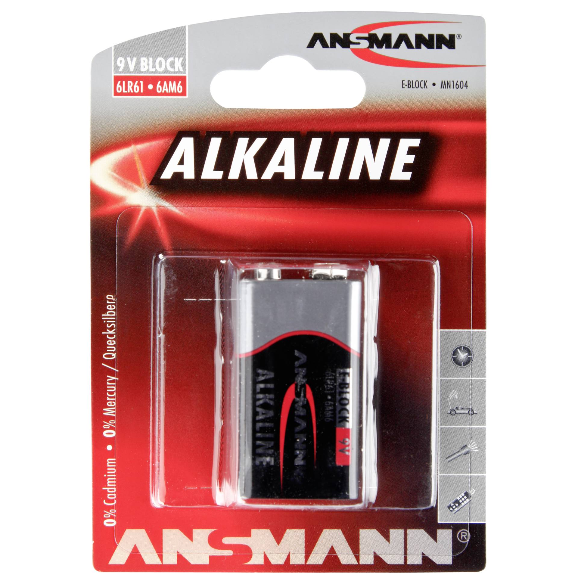 1 Ansmann Alkaline 9V-Block red-line               1515-0000