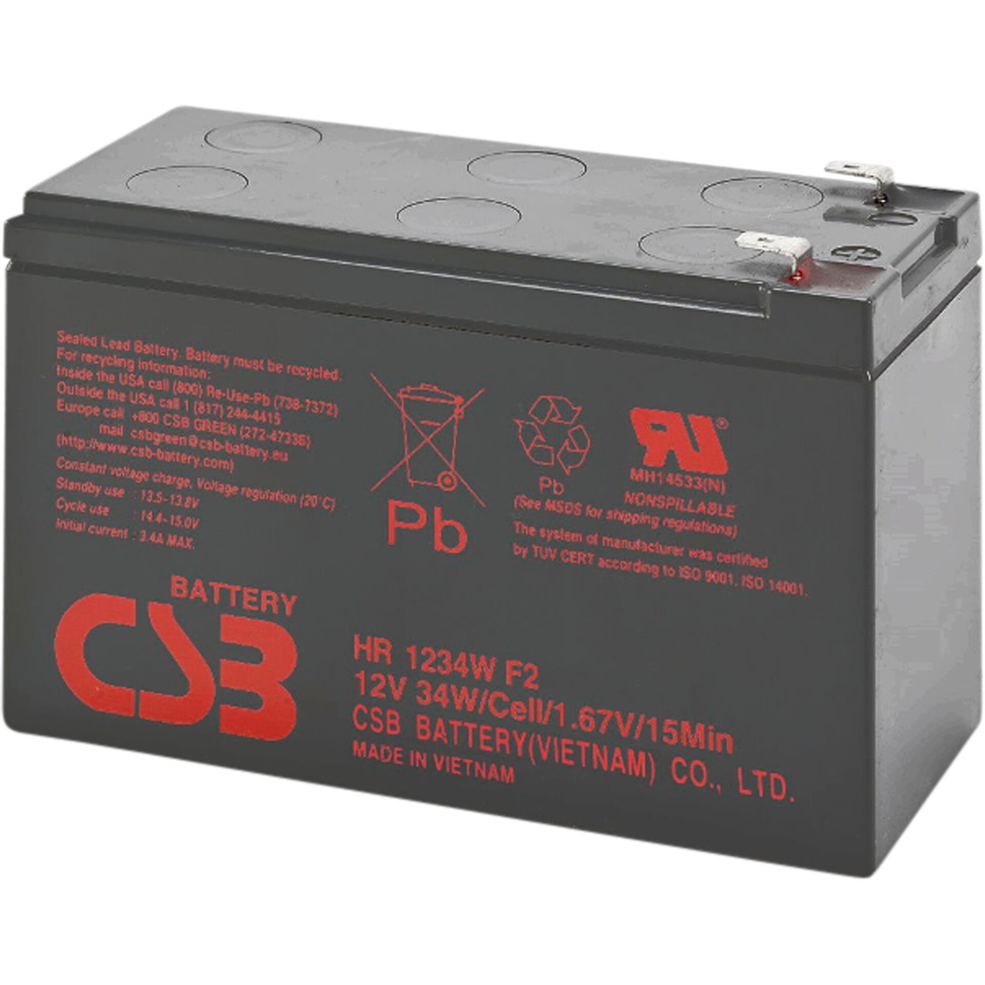 PowerWalker 12V/9Ah CSB VRLA Batterie al piombo-gel