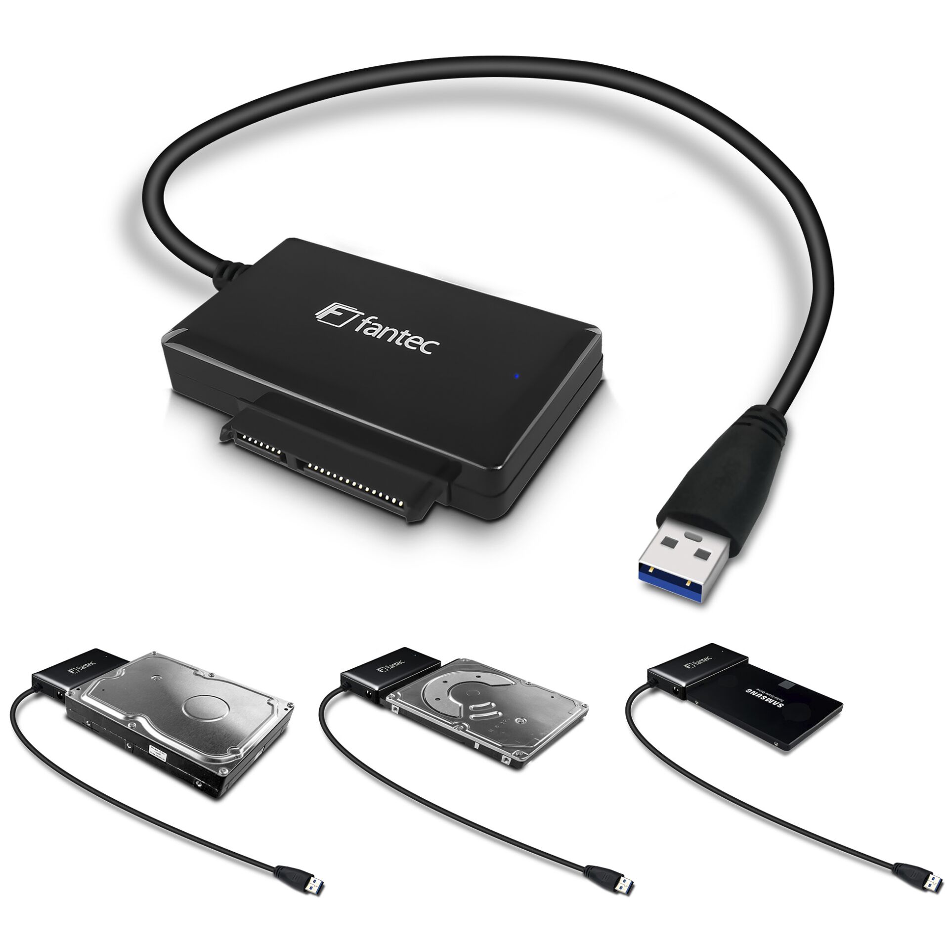 FANTEC USB 3.0 SATA 6G adatt. DOCK SSD HDD nero